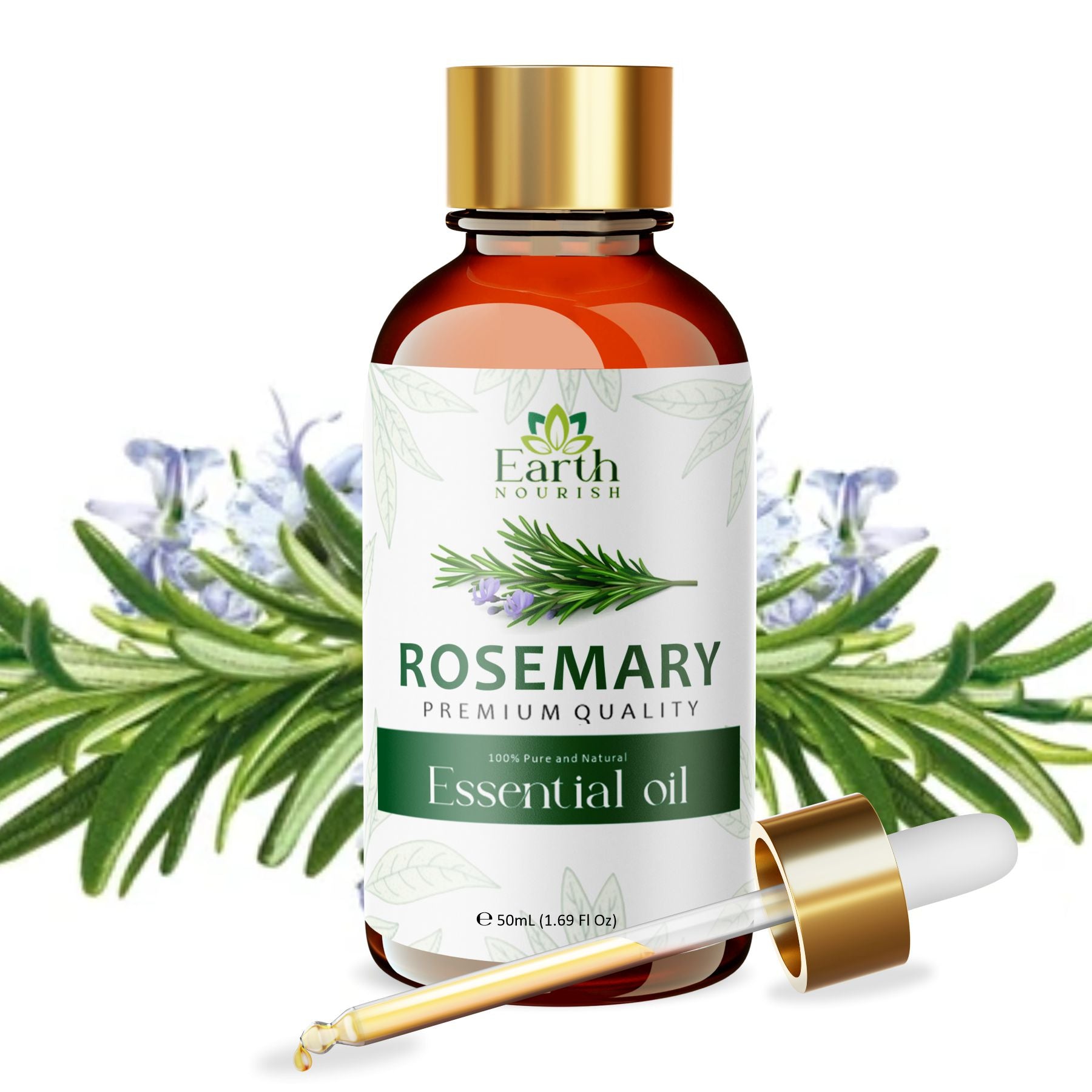 Rosemary Oil 50ml – Pure & Natural Essential Oil for Hair Growth & Mind Focus | Earth Nourish