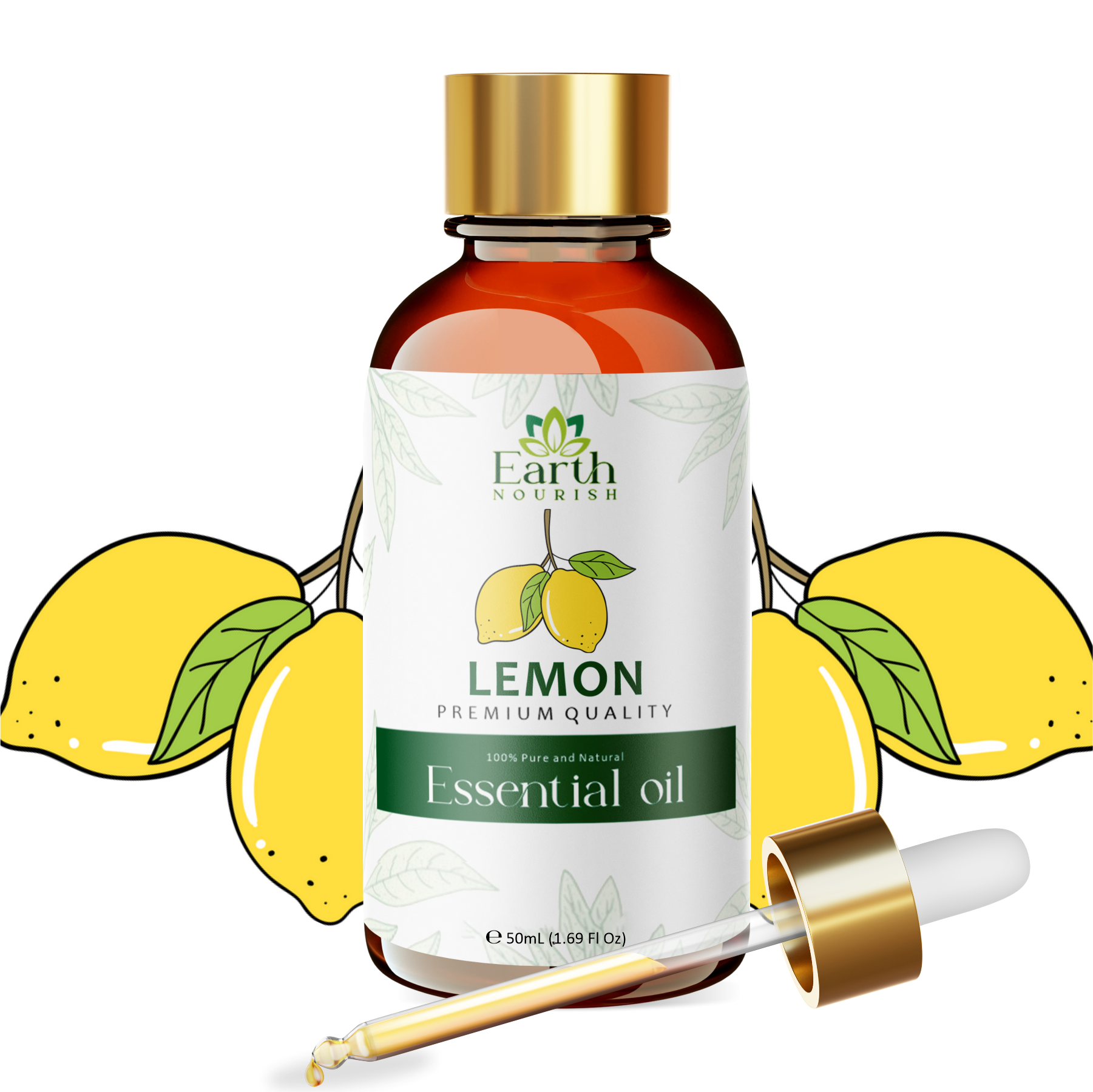 Lemon Oil 50ml – Pure & Natural Essential Oil for Brightening & Refreshing Aromatherapy | Earth Nourish