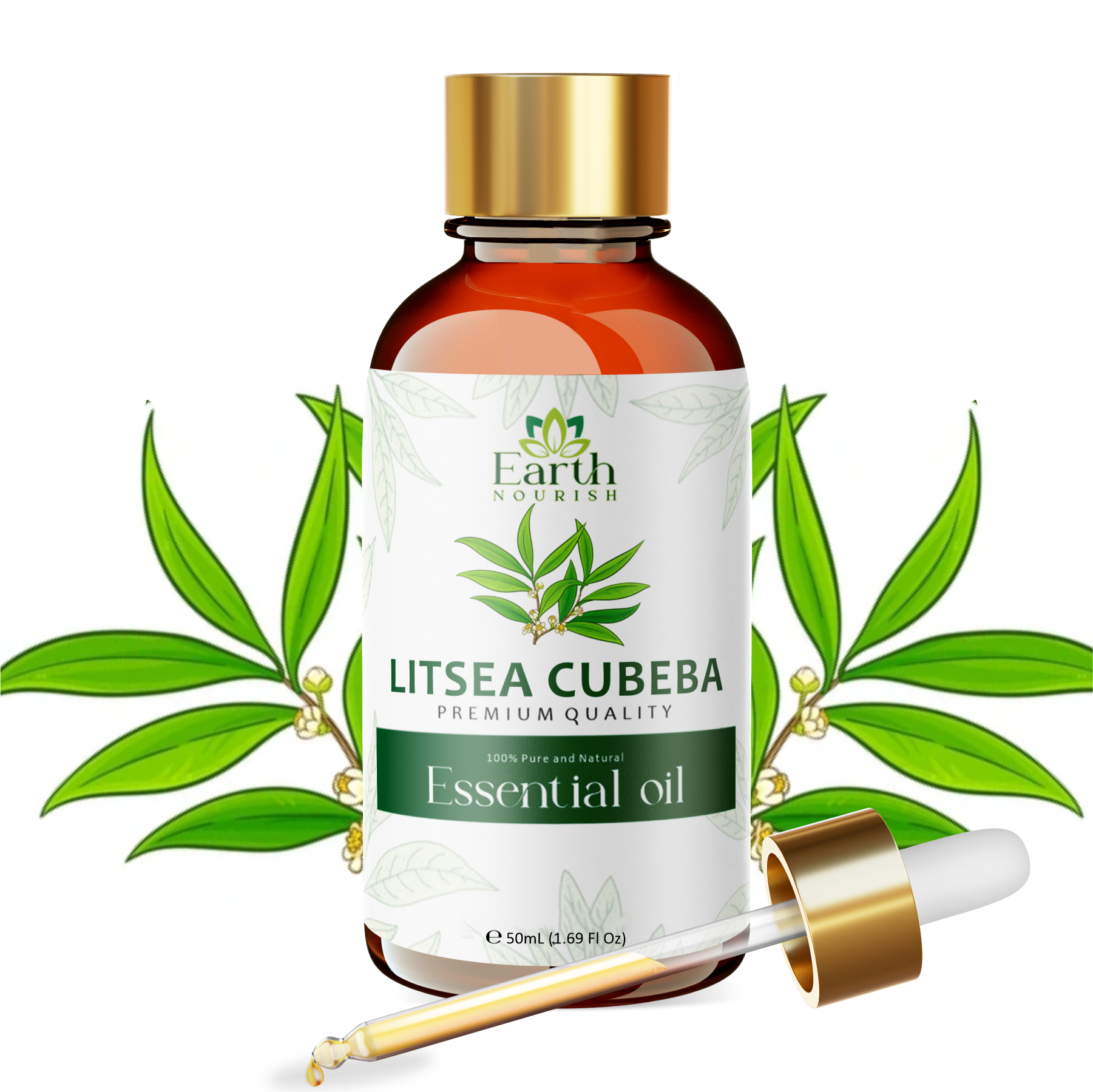 Litsea Cubeba Oil 50ml – Pure & Natural Essential Oil for Oily Skin & Uplifting Aromatherapy | Earth Nourish
