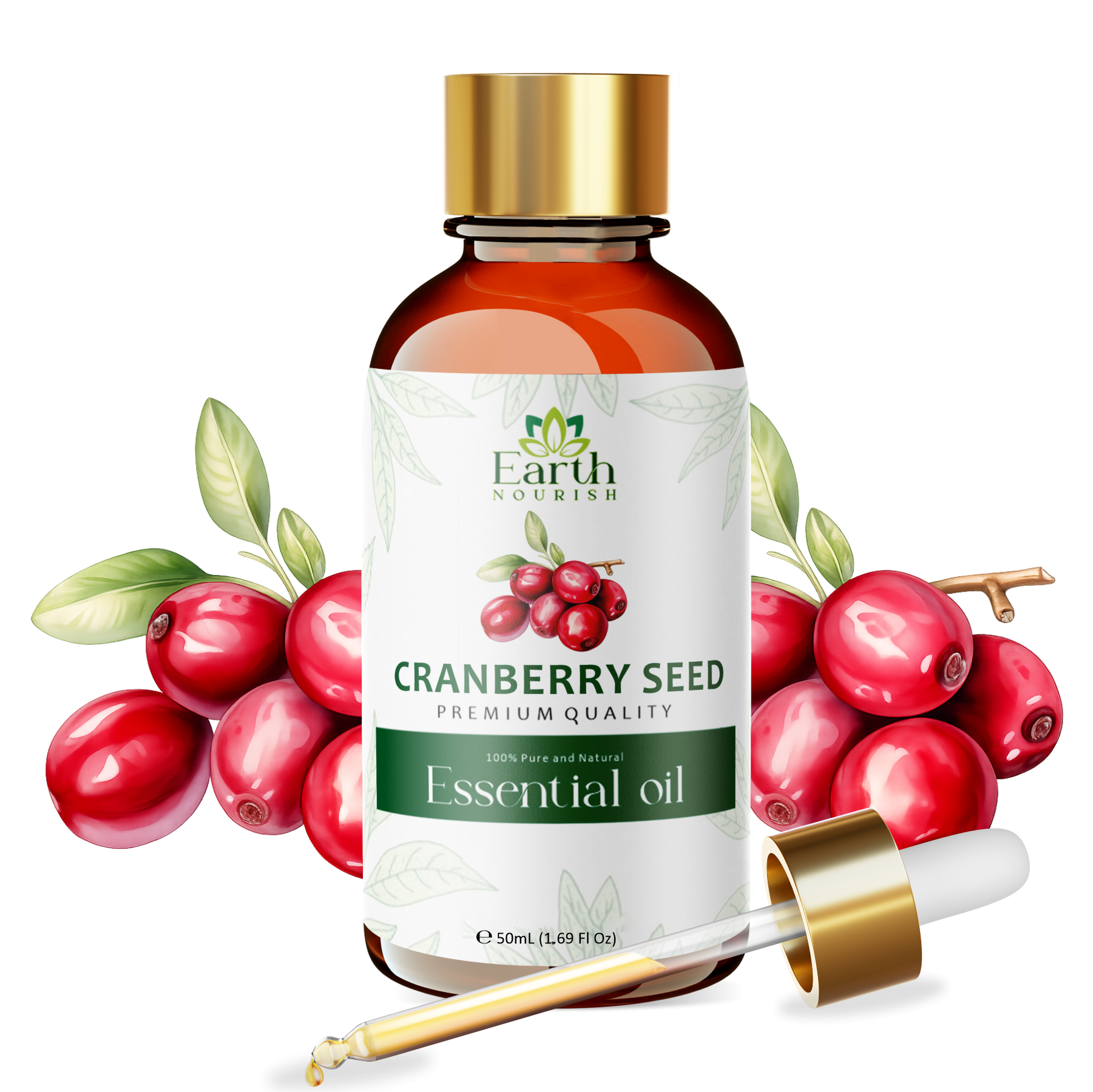 Cranberry Seed Oil 50ml – Pure & Natural Cold-Pressed Oil for Skin Radiance & Anti-Aging | Earth Nourish