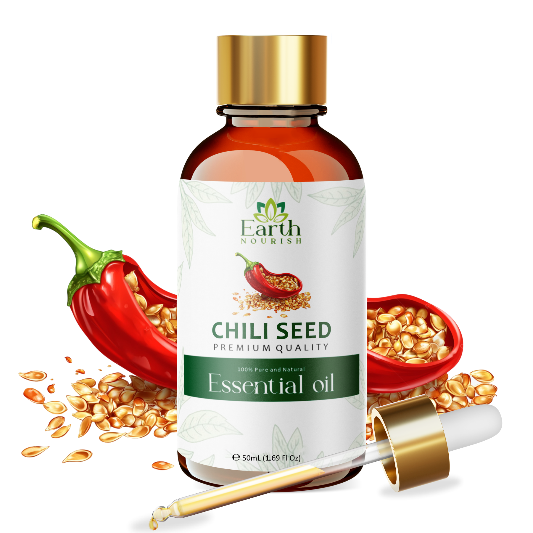 Chili Seed Oil 50ml – Pure & Natural Carrier Oil for Hair Growth & Skin Care | Earth Nourish