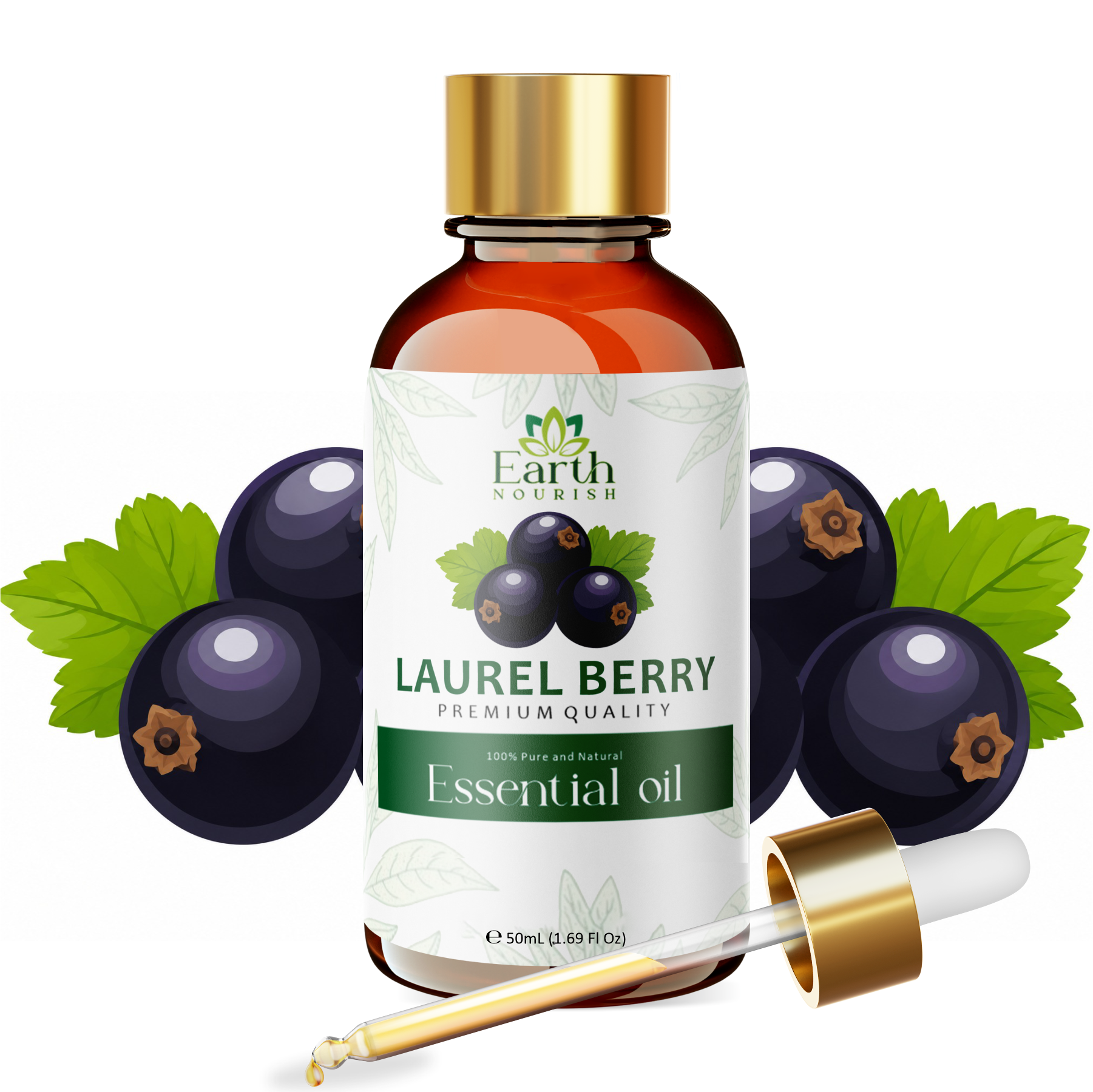 Laurel Berry Oil 50ml – Pure & Natural Cold-Pressed Carrier Oil for Purifying & Soothing Skin | Earth Nourish