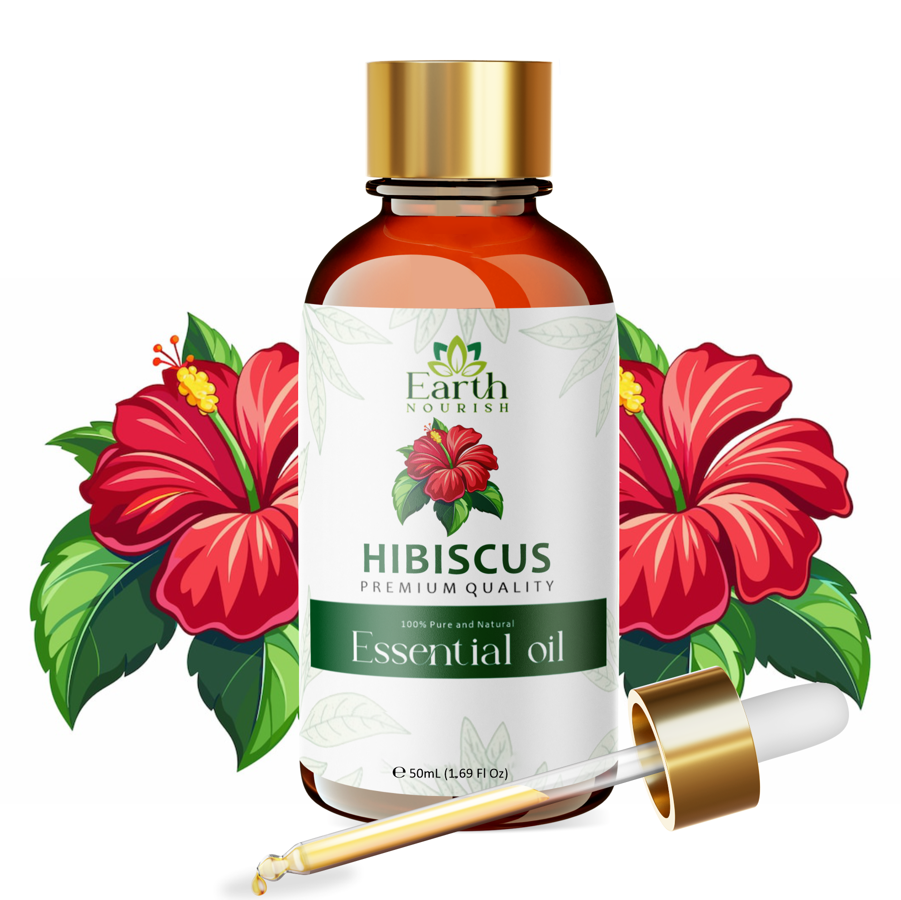 Hibiscus Oil 50ml – Pure & Natural Cold-Pressed Carrier Oil for Hair Growth & Skin Elasticity | Earth Nourish