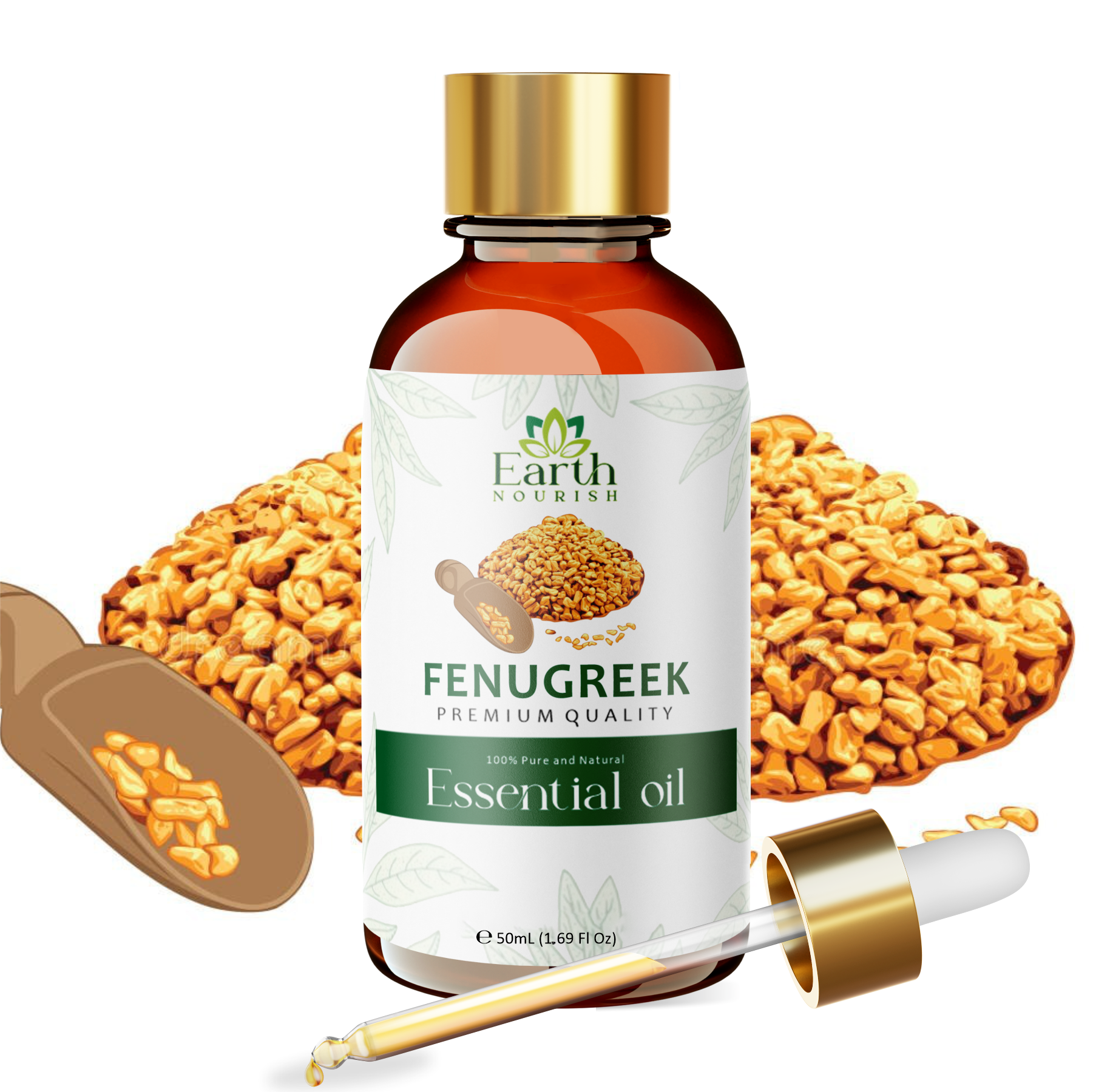 Fenugreek Oil 50ml – Pure & Natural Carrier Oil for Hair Growth & Skin Firming | Earth Nourish