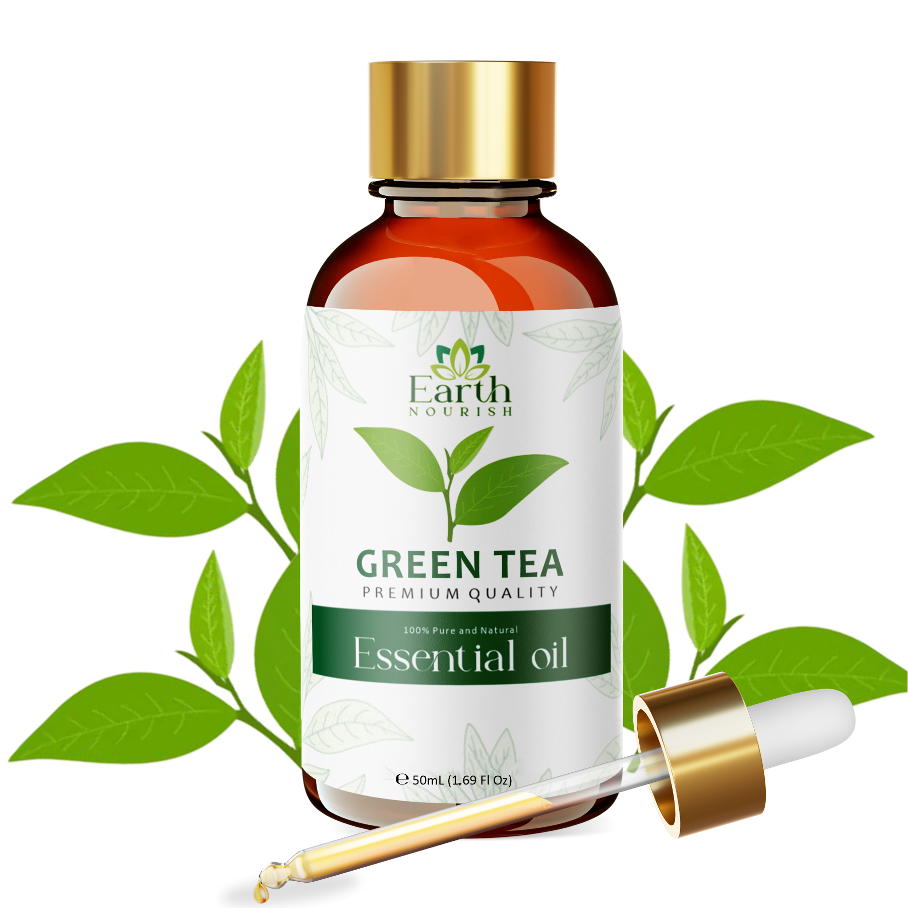 Green Tea Oil 50ml – Pure & Natural Cold-Pressed Carrier Oil for Antioxidant Protection & Youthful Skin | Earth Nourish