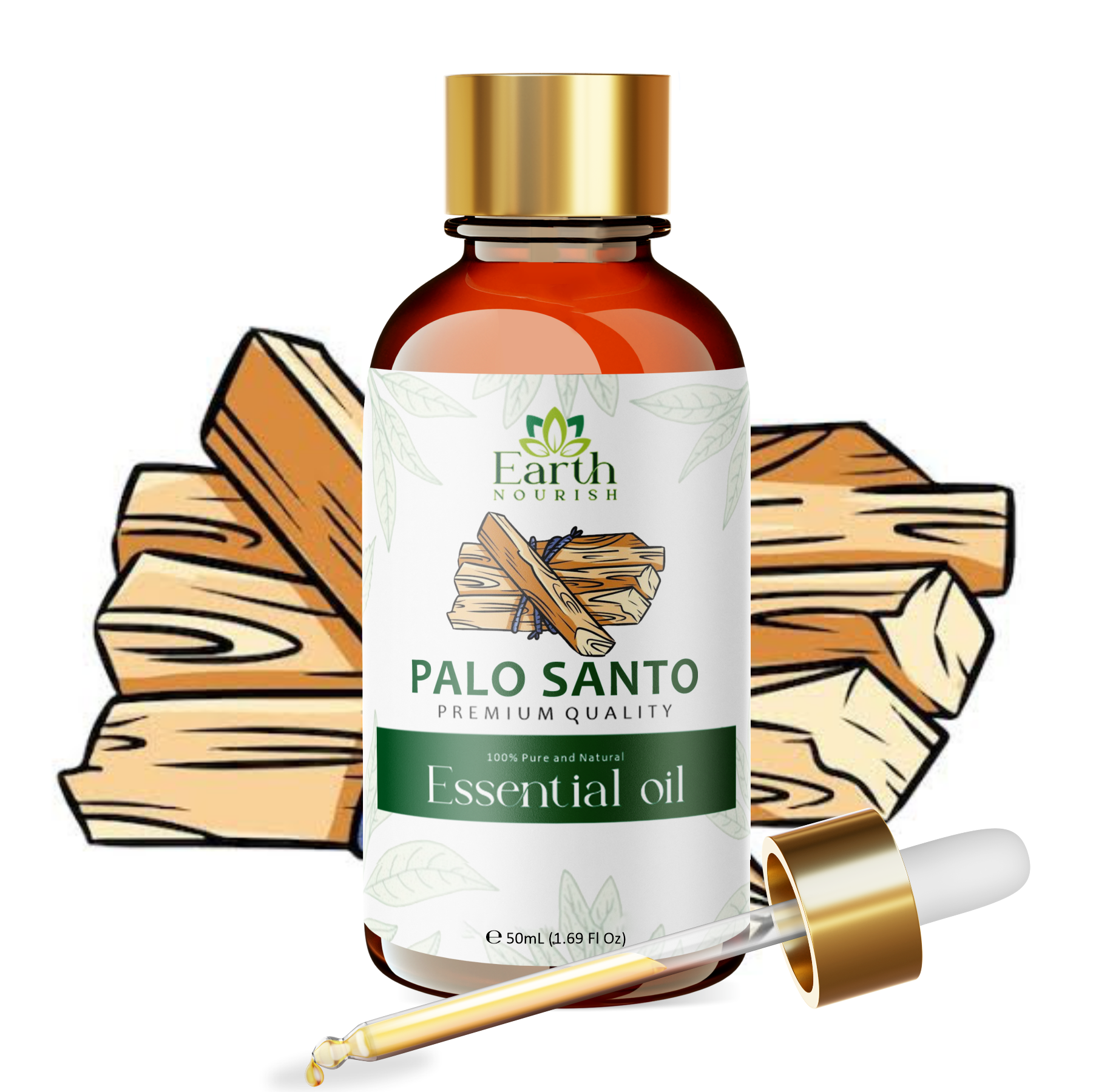 Palo Santo Oil 50ml – Pure & Natural Essential Oil for Grounding & Purifying Aromatherapy | Earth Nourish