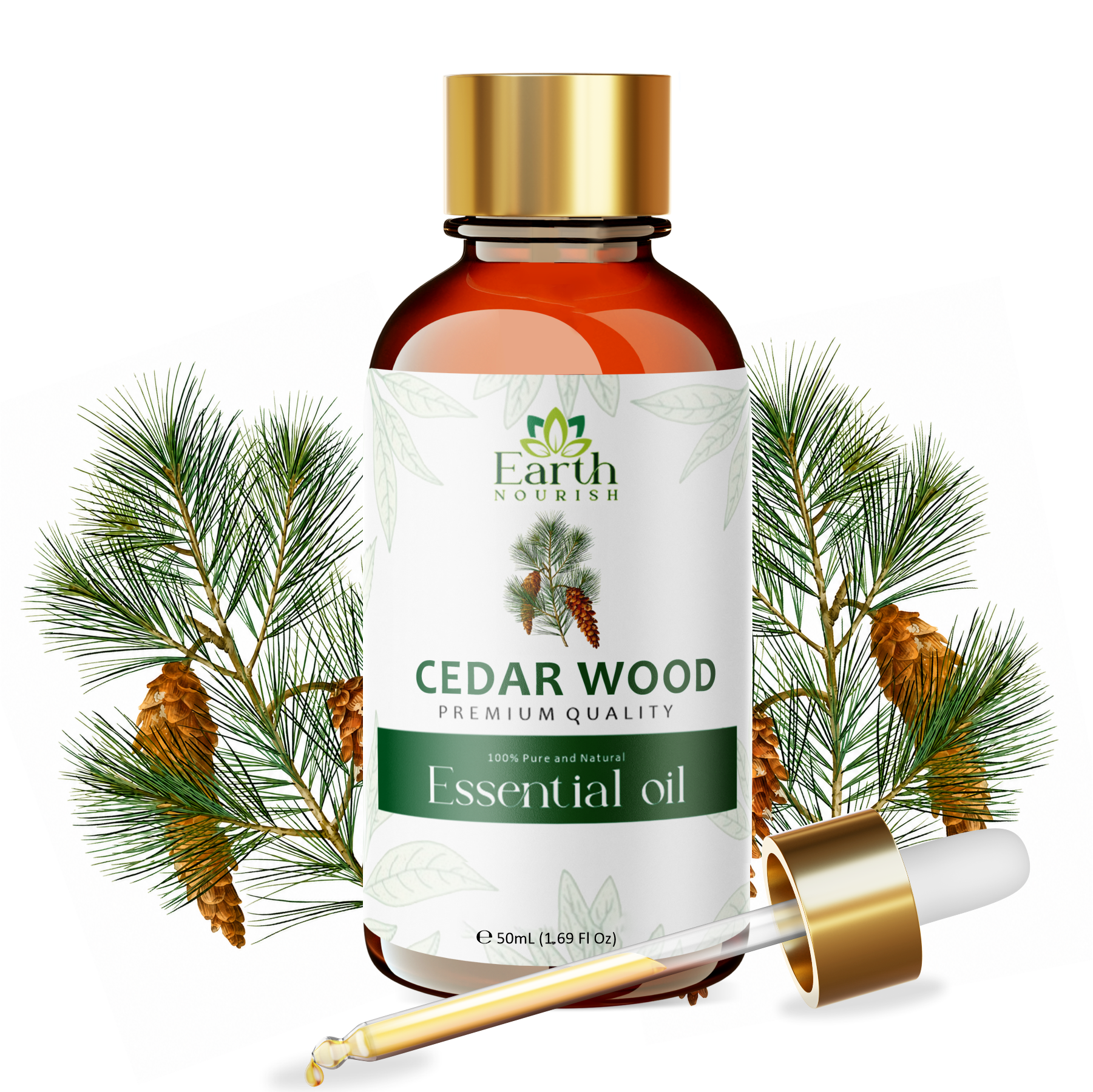 Cedarwood Oil 50ml – Pure & Natural Essential Oil for DIY & Aromatherapy | Earth Nourish