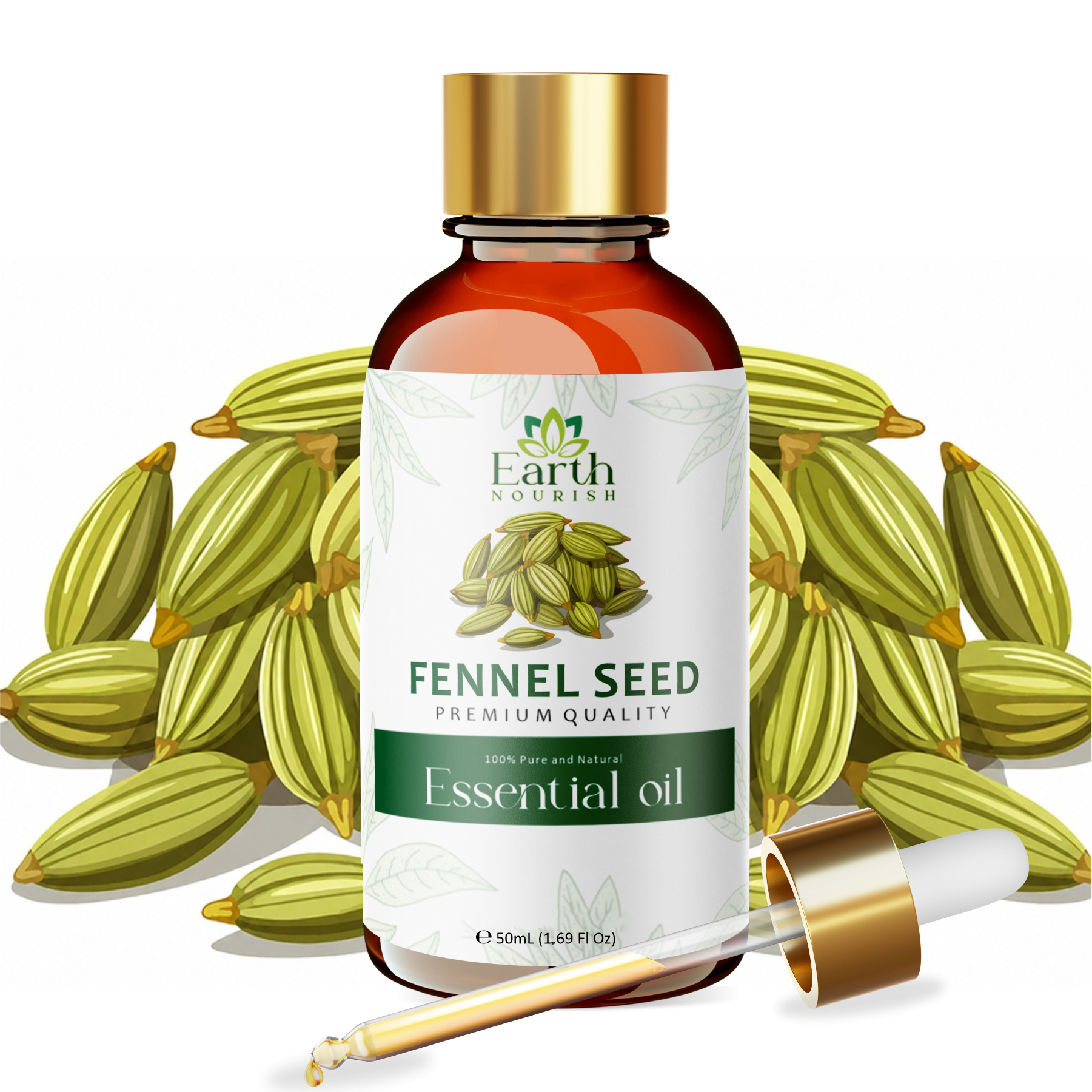 Fennel Seed Oil 50ml – Pure & Natural Essential Oil for DIY & Aromatherapy | Earth Nourish