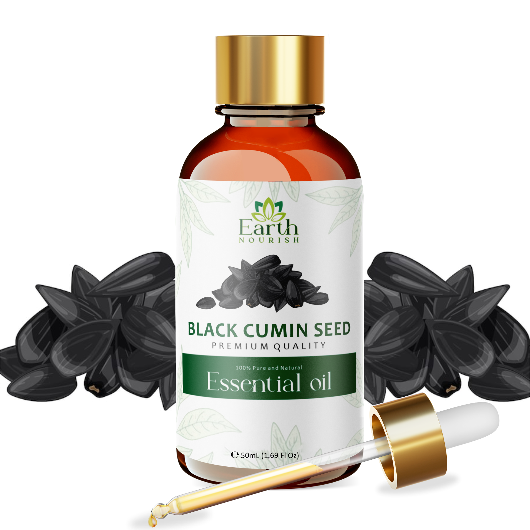 Black Cumin Seed Oil 15ml – Pure & Natural Carrier Oil for Skin & Scalp Care | Earth Nourish