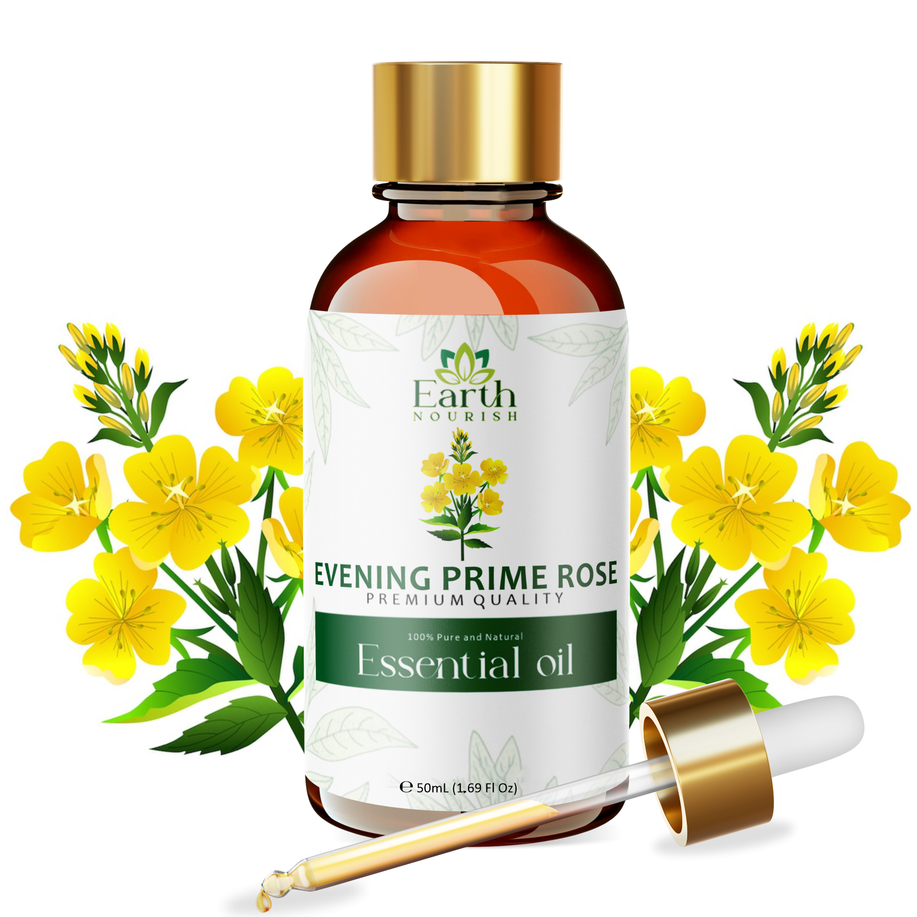 Evening Primrose Oil 50ml – Pure & Natural Cold-Pressed Oil for Skin Hydration & Barrier Care | Earth Nourish
