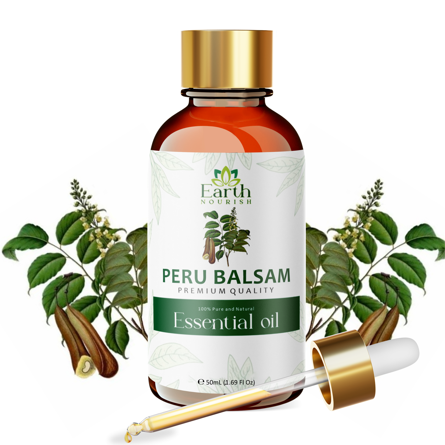 Peru Balsam Oil 50ml – Pure & Natural Essential Oil for Skin Comfort & Warm Vanilla-Wood Aromatherapy | Earth Nourish