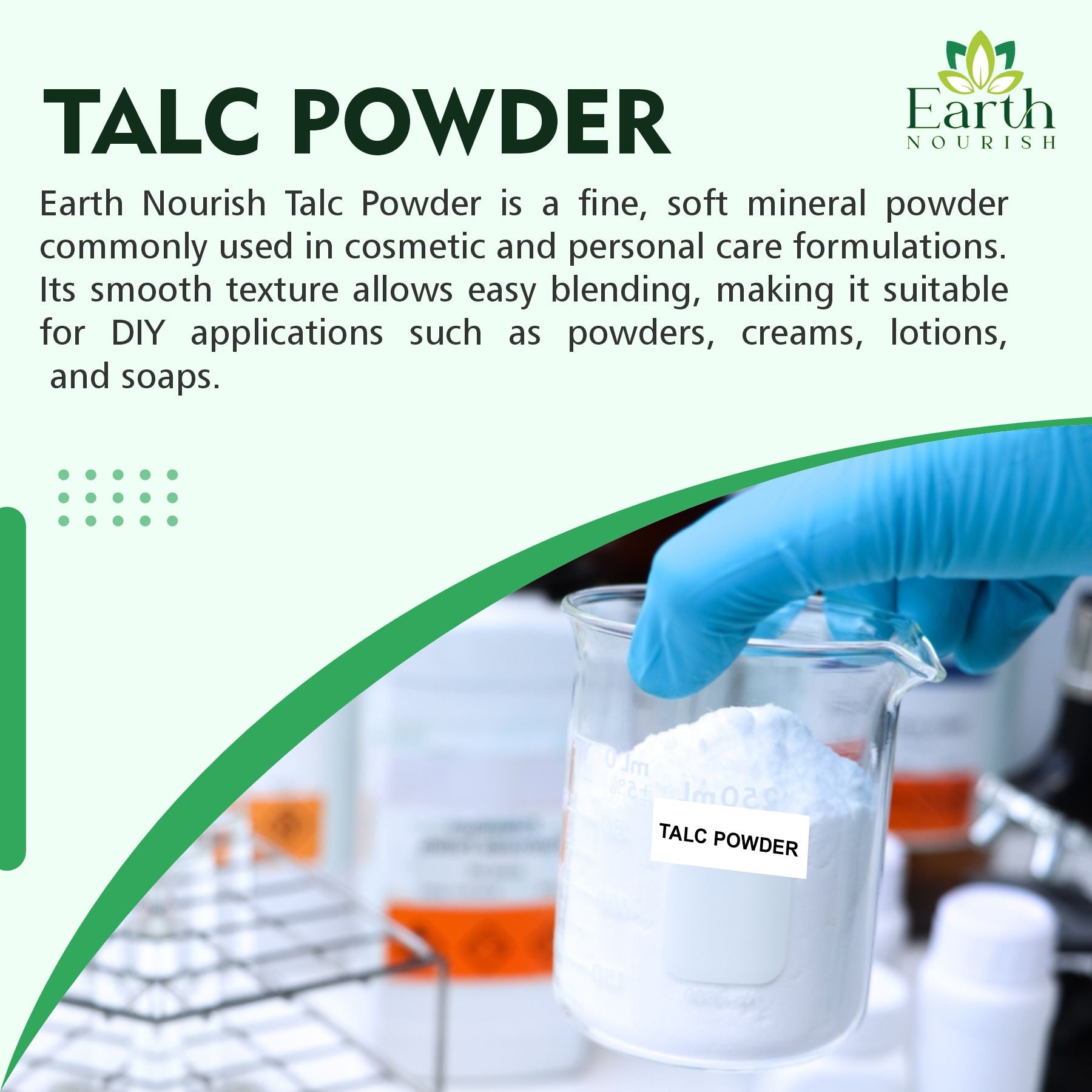 Talc Powder 100g – Cosmetic-Grade Raw Material | Earth Nourish