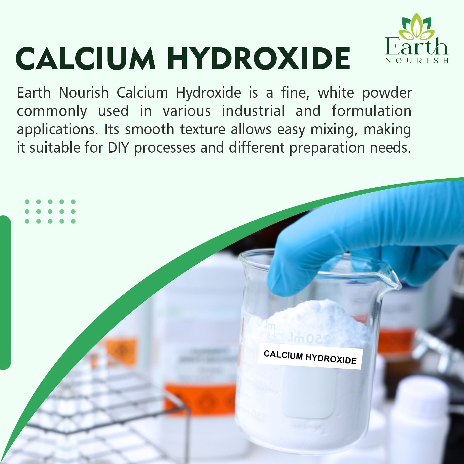 Calcium Hydroxide Powder 100g – Cosmetic-Grade Raw Material | Earth Nourish