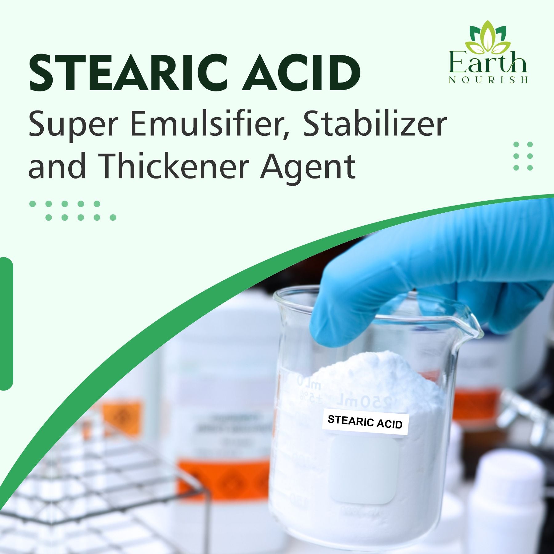 White Stearic Acid Powder 100g – Cosmetic-Grade Raw Material | Earth Nourish