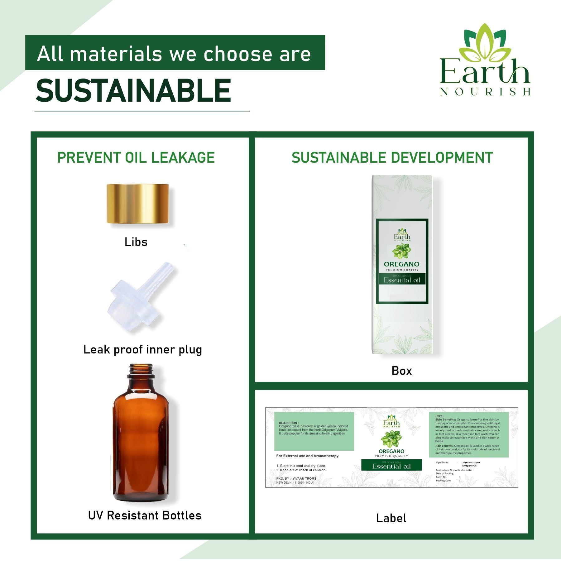 Earth Nourish Oregano Essential Oil – 50 ml | 100% Pure & Undiluted Aromatic Oil