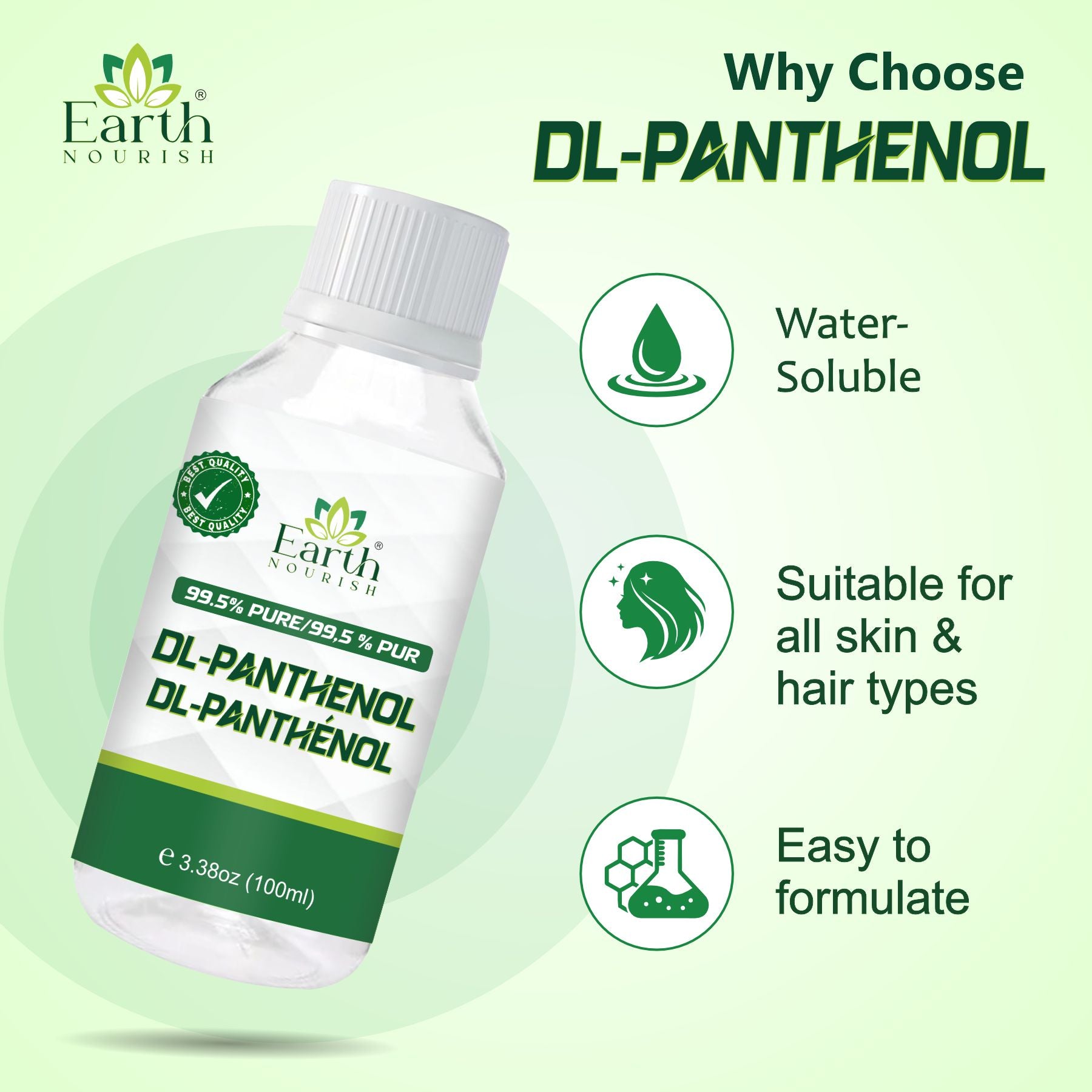 DL-Panthenol Liquid 100g – Cosmetic-Grade Raw Material | Earth Nourish