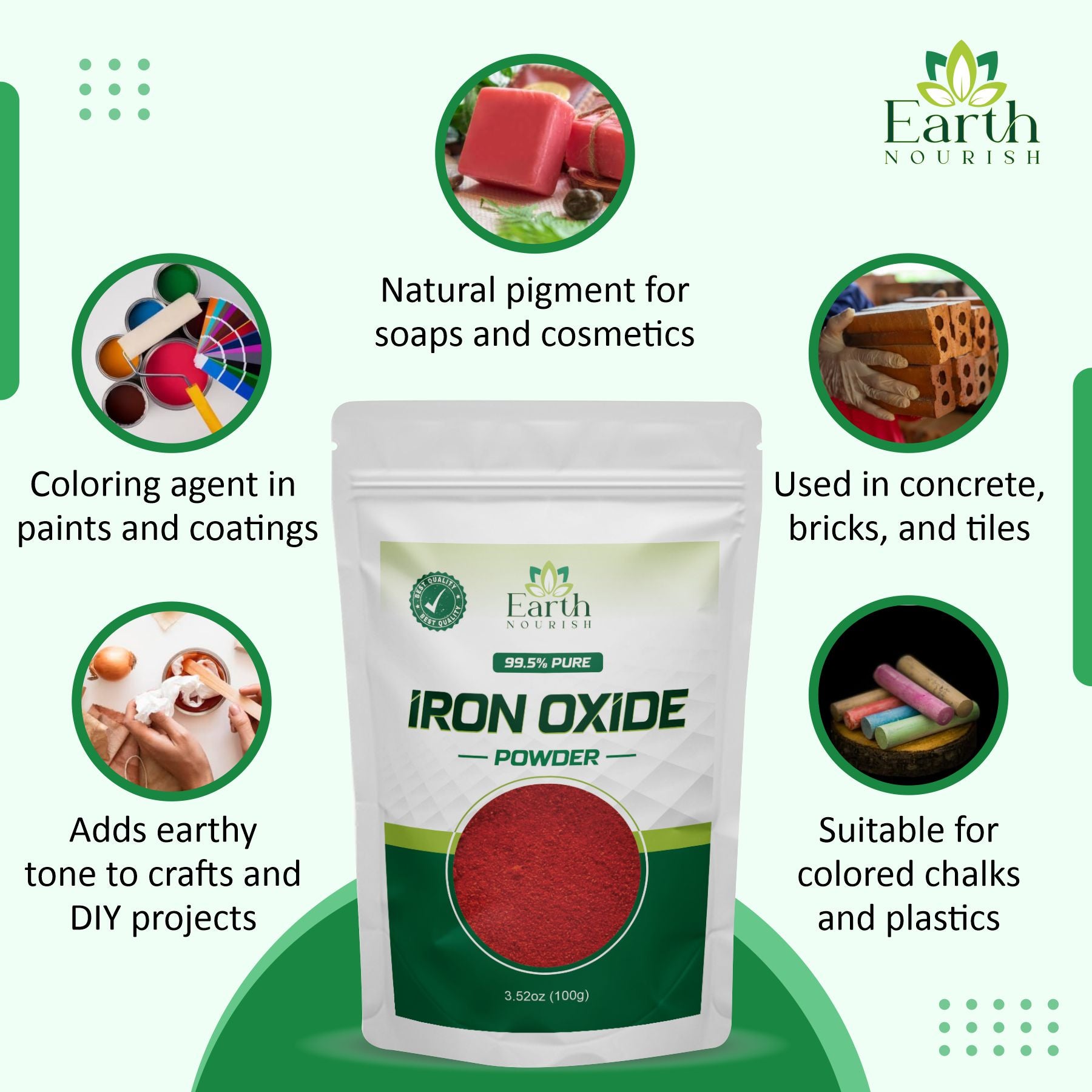 Earth Nourish Iron Oxide Red Powder 100g