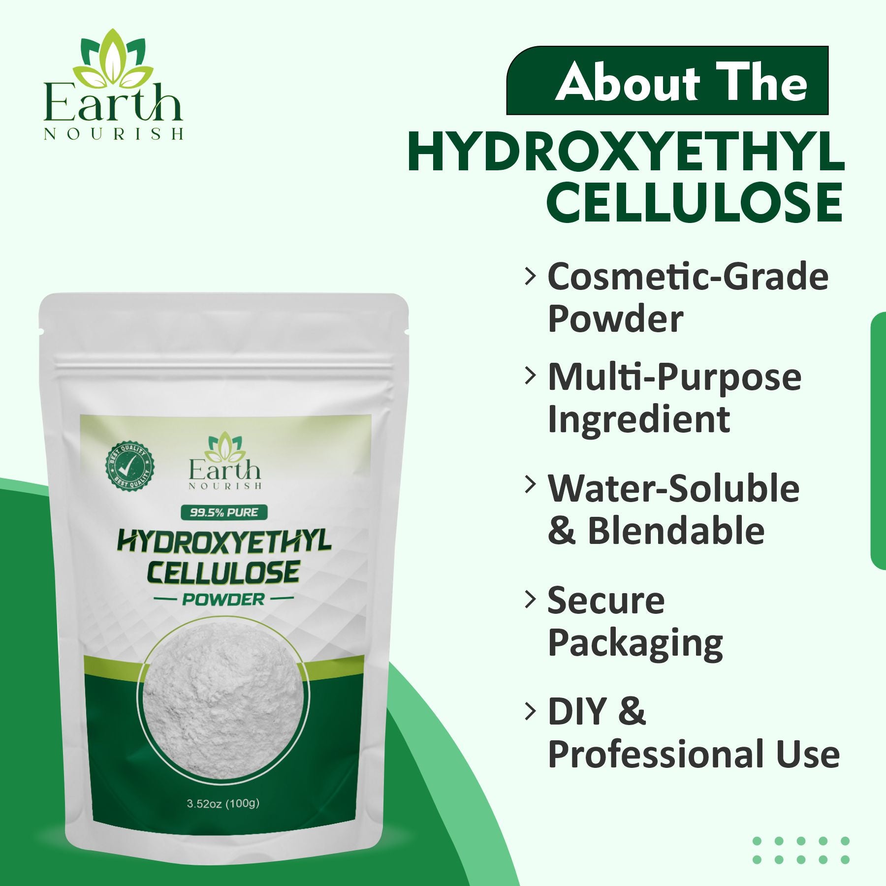 Earth Nourish Hydroxyethyl Cellulose (HEC) Powder 100g
