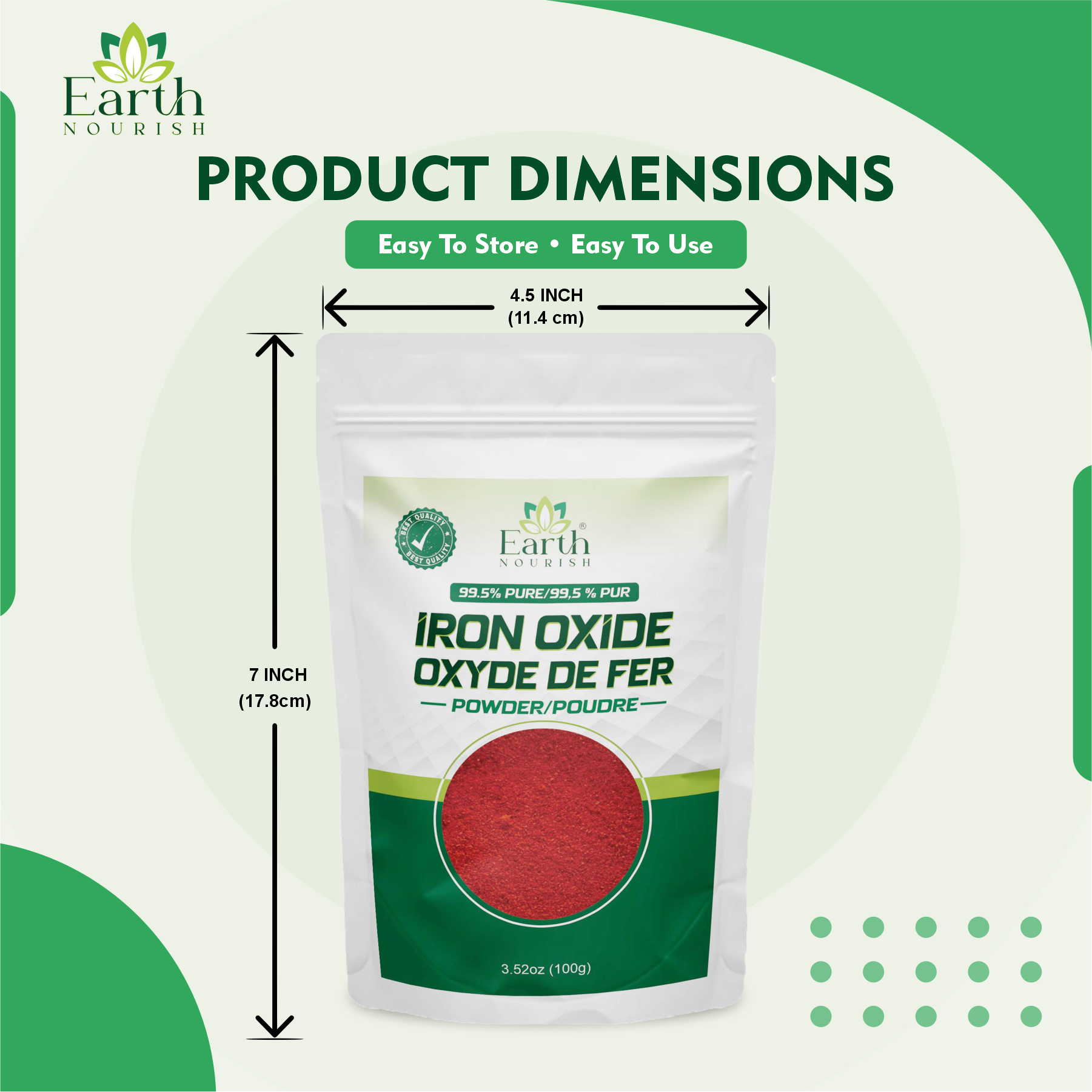 Iron Oxide (Red) Powder 100g – Cosmetic-Grade Pigment | Earth Nourish
