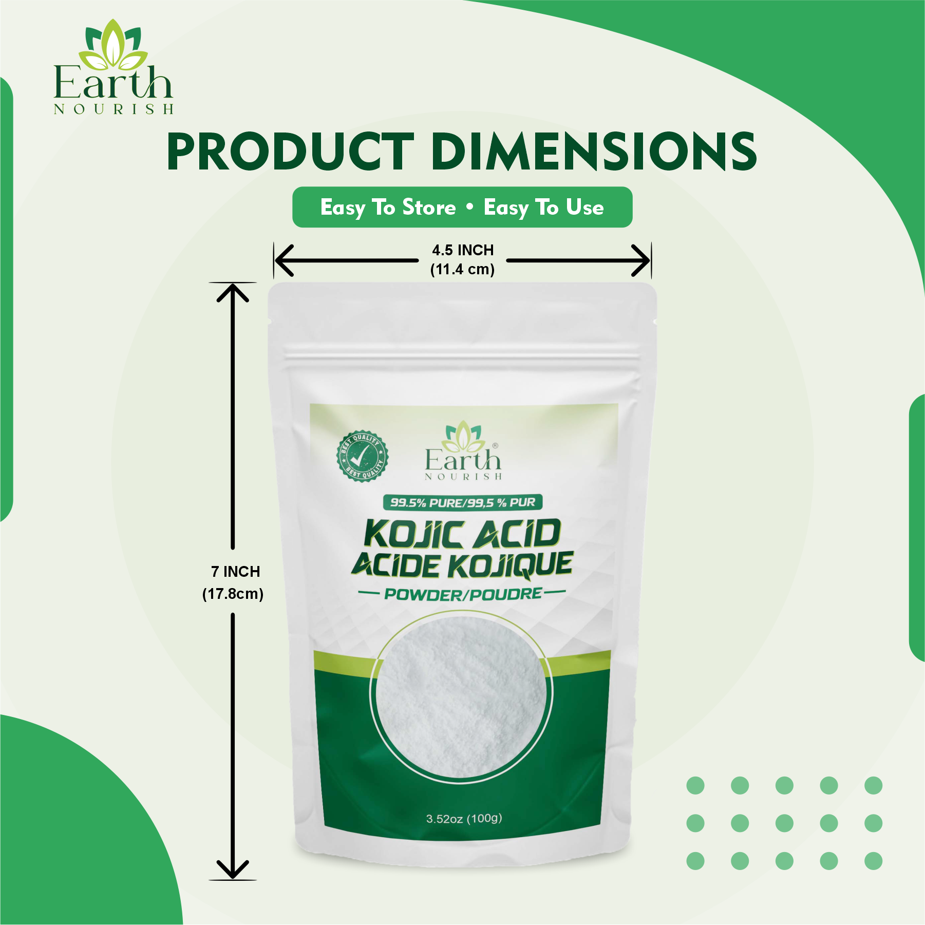 Kojic Acid Powder 100g – Cosmetic-Grade Raw Material | Earth Nourish