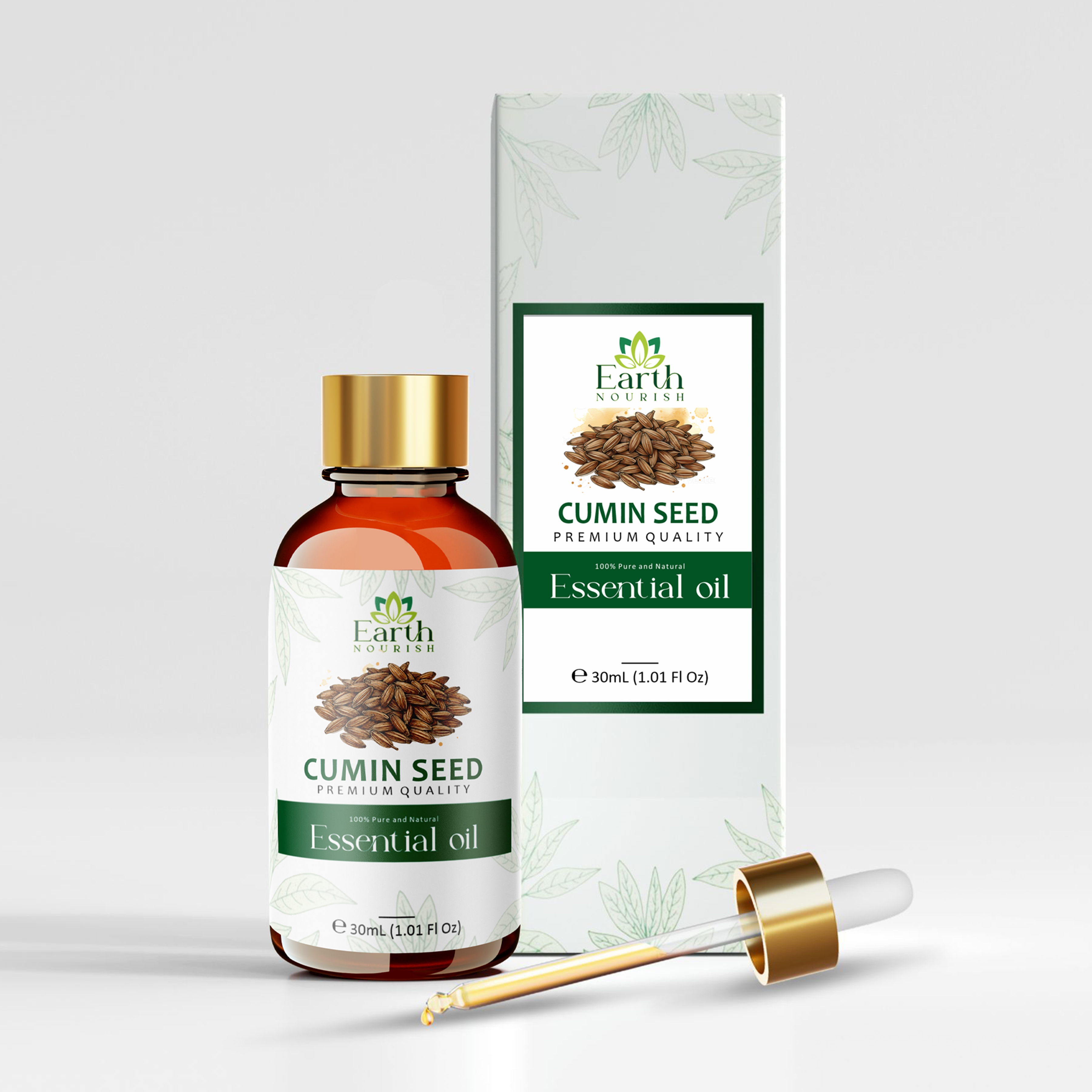 Cumin Seed Oil 50ml – Pure & Natural Carrier Oil for Skin Clarifying & Hair Care | Earth Nourish