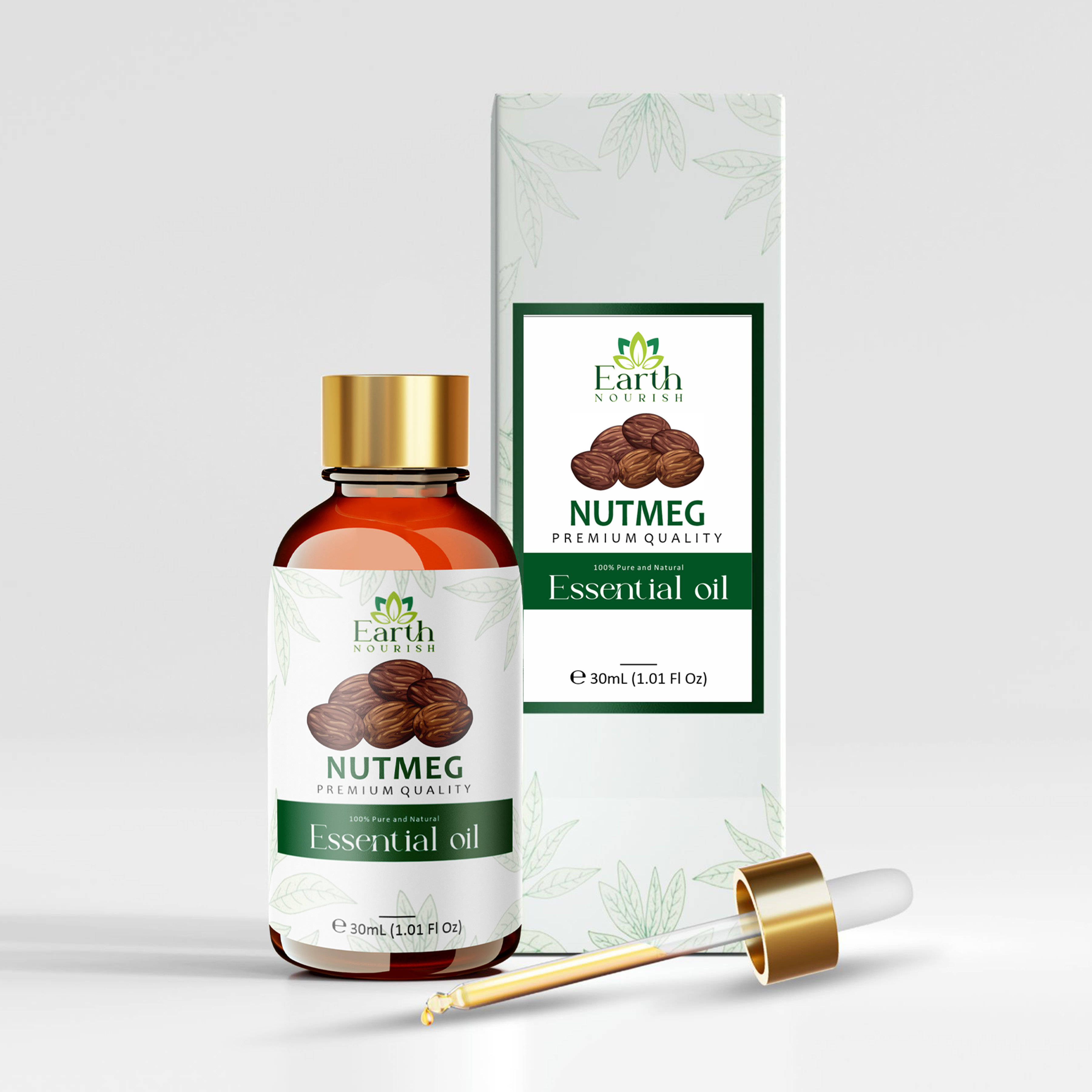 Nutmeg Oil 50ml – Pure & Natural Essential Oil for Warming Massage & Comforting Aromatherapy | Earth Nourish