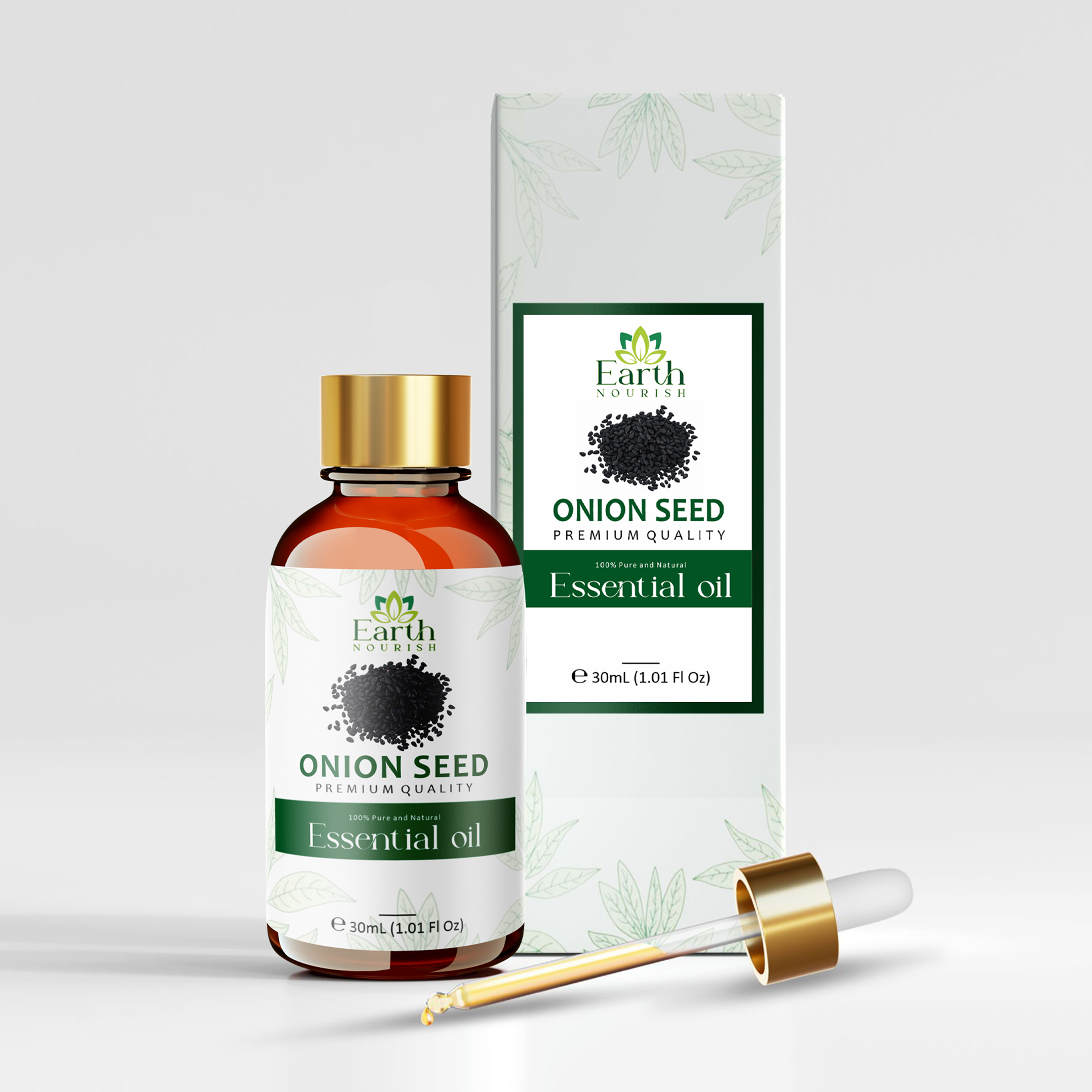 Onion Seed Oil 50ml – Pure & Natural Cold-Pressed Carrier Oil for Hair Fall Control & Scalp Fortification | Earth Nourish