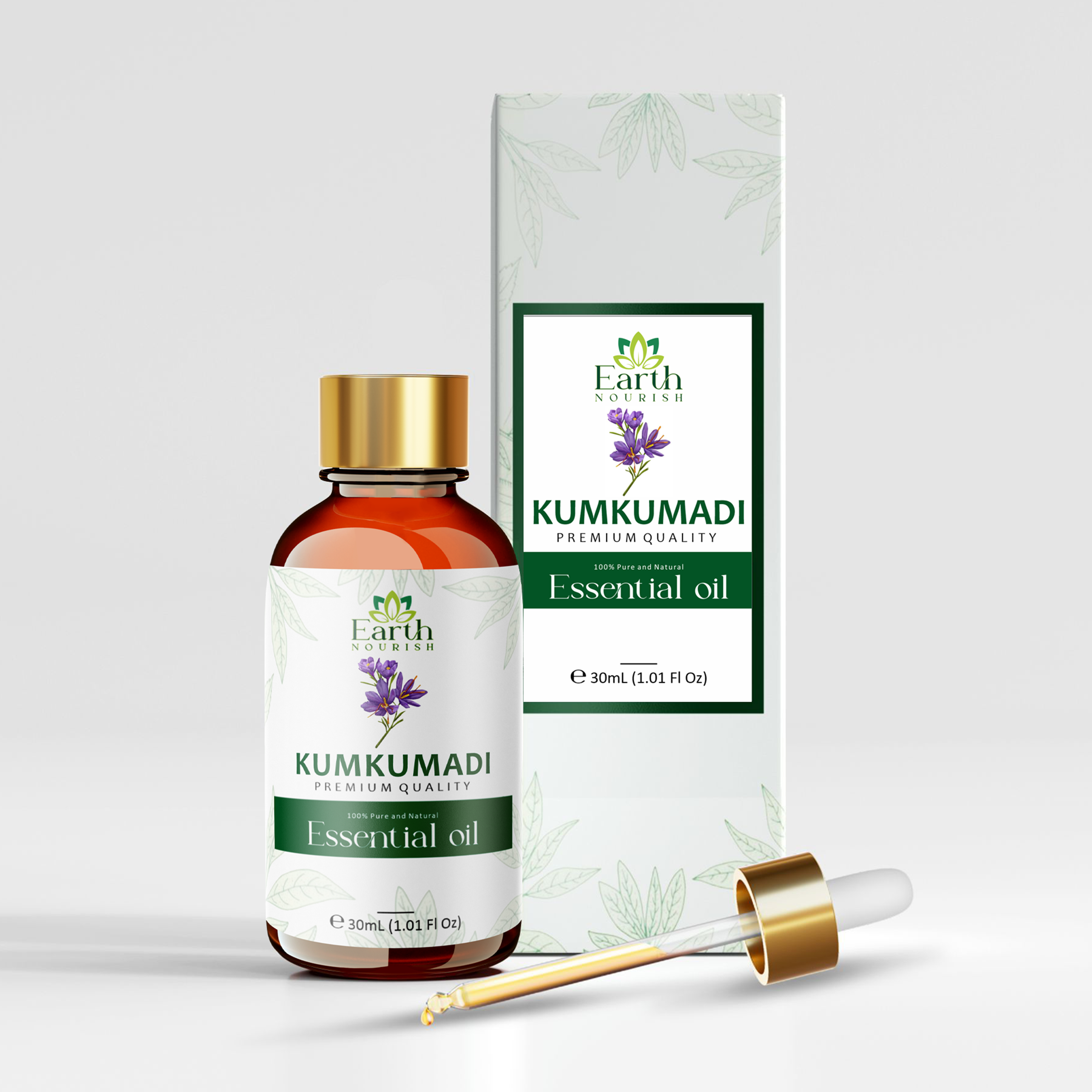 Kumkumadi Oil 50ml – Pure & Natural Ayurvedic Facial Oil for Radiant Glow & Skin Brightening | Earth Nourish