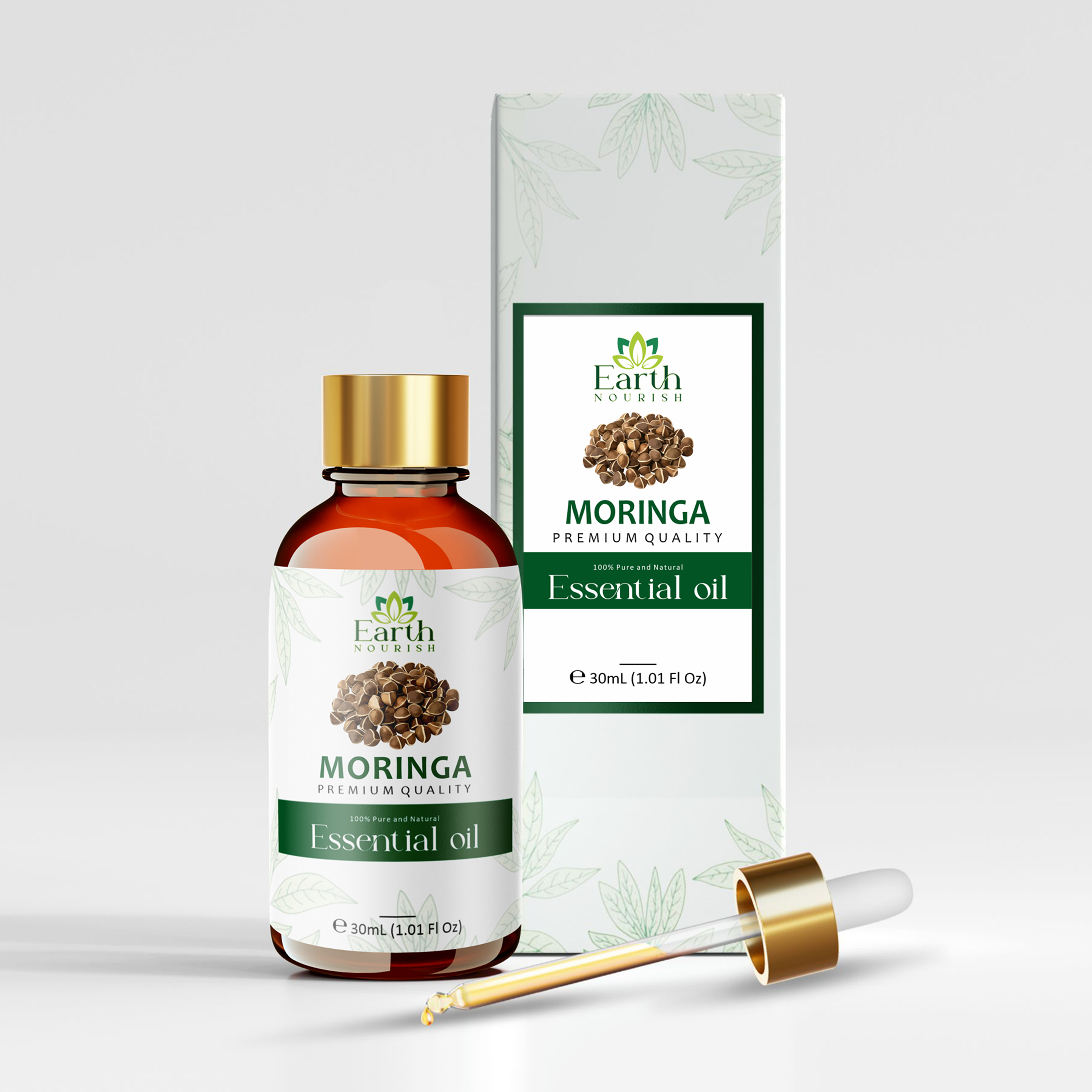 Moringa Oil 50ml – Pure & Natural Cold-Pressed Carrier Oil for Skin Rejuvenation & Hair Nourishment | Earth Nourish
