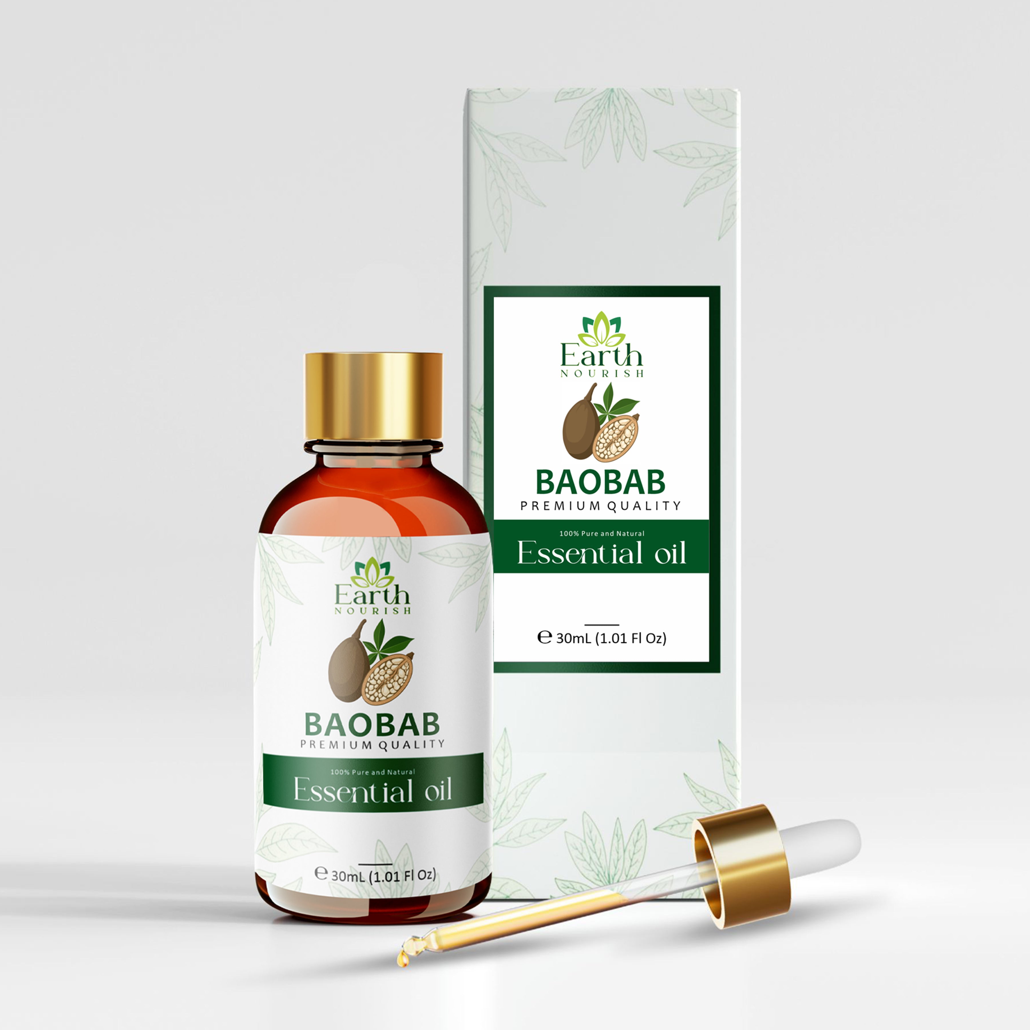 Baobab Oil 50ml – Pure & Natural Carrier Oil for Skin & Hair Care | Earth Nourish