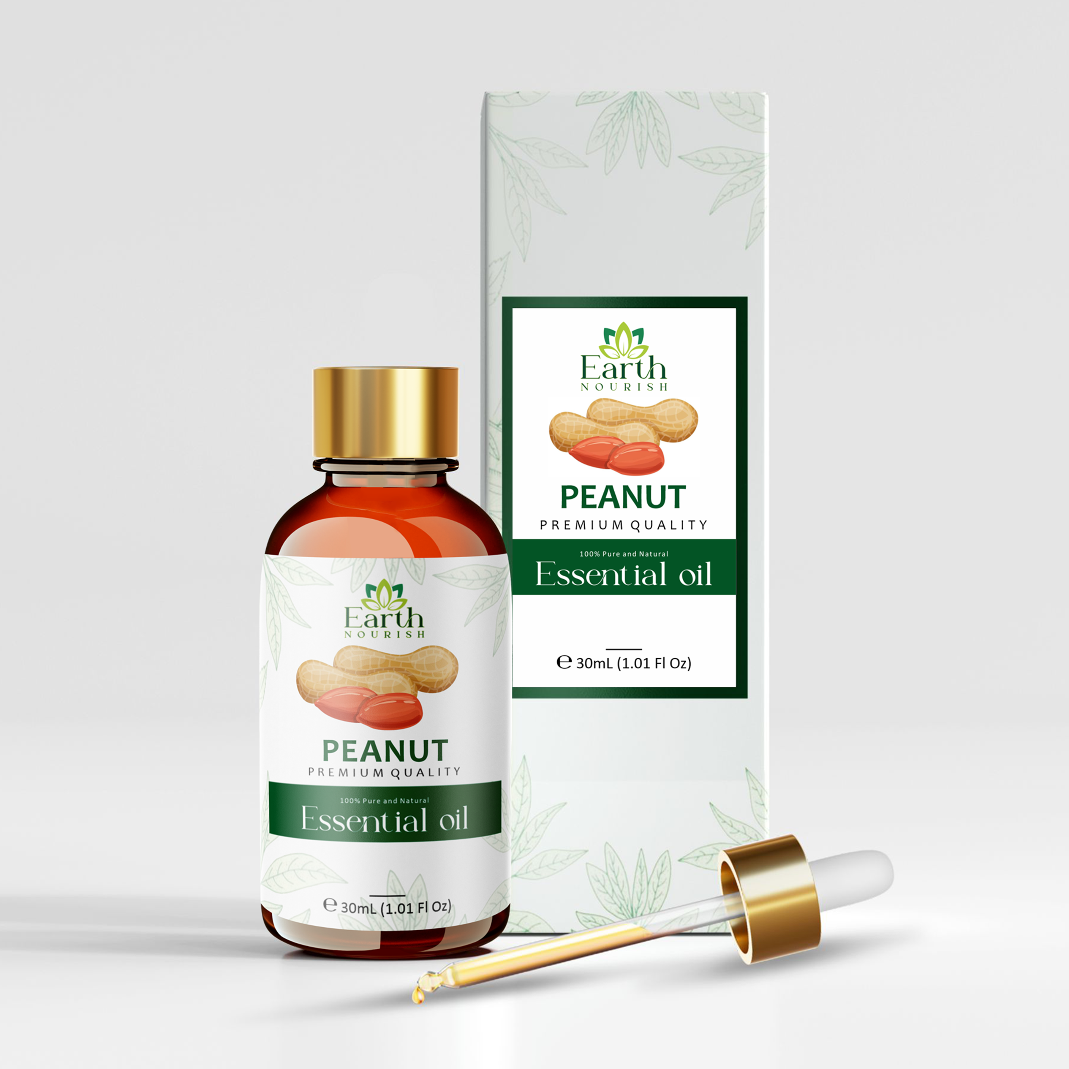 Peanut Oil 50ml – Pure & Natural Cold-Pressed Carrier Oil for Deep Body Hydration & Massage | Earth Nourish