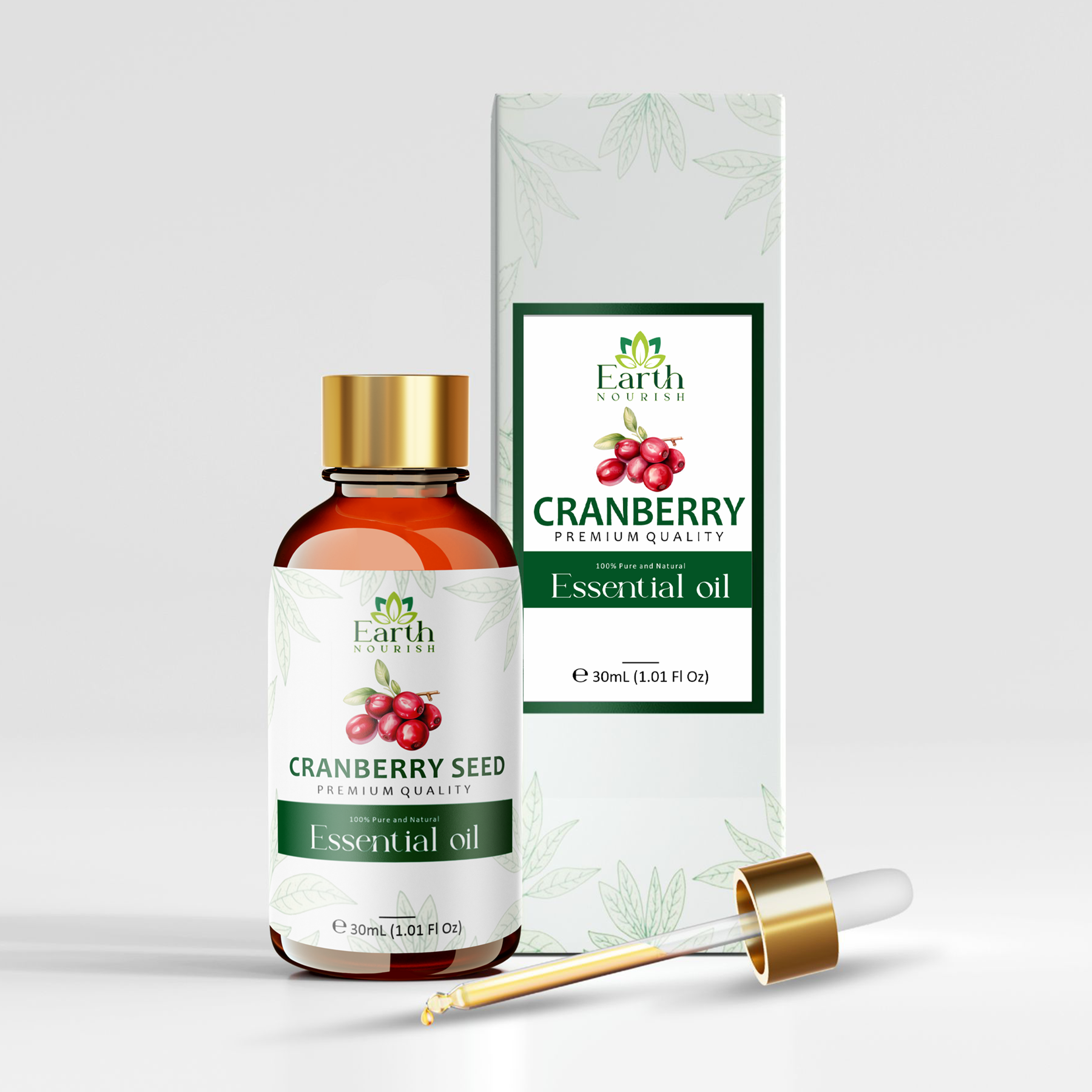 Cranberry Seed Oil 50ml – Pure & Natural Cold-Pressed Oil for Skin Radiance & Anti-Aging | Earth Nourish