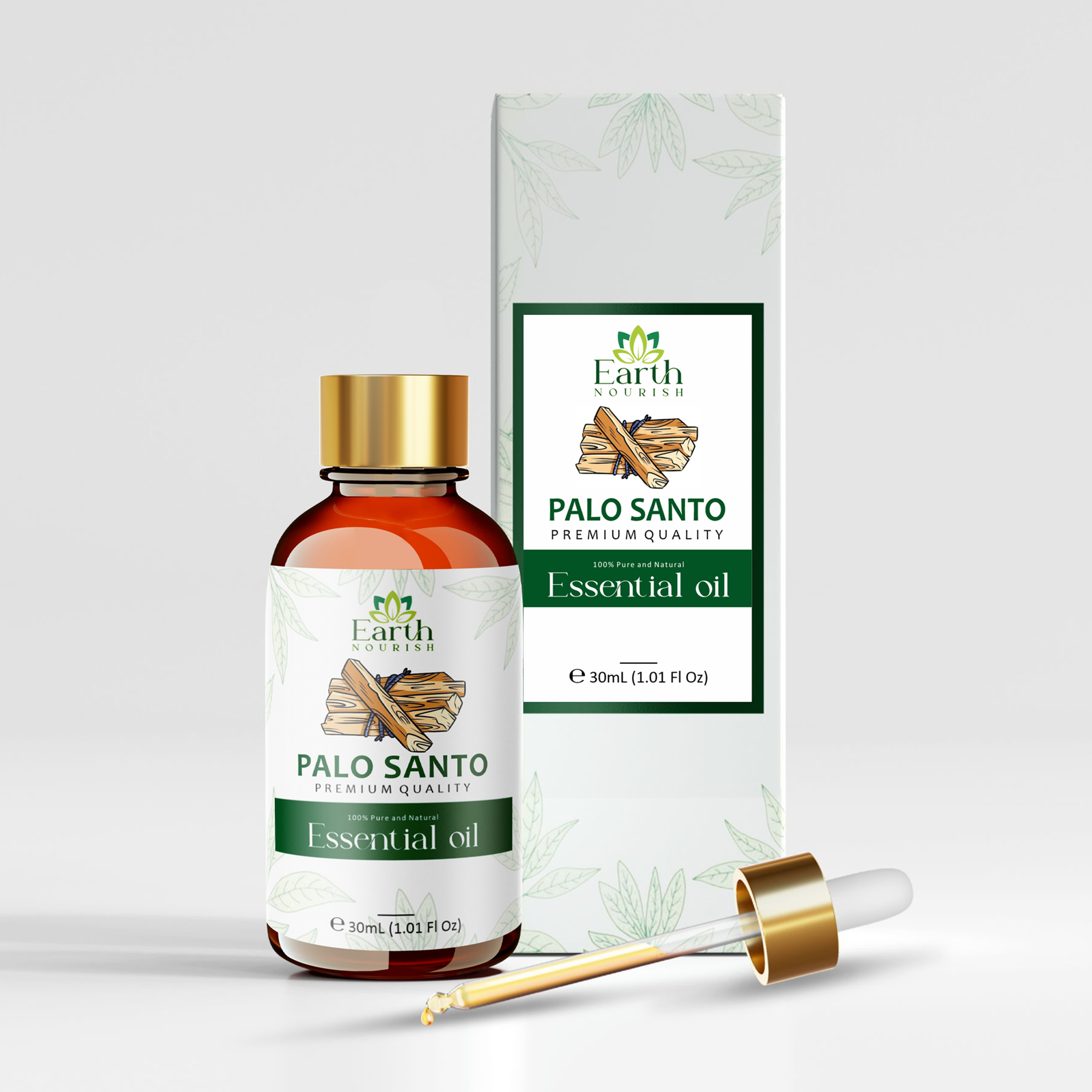 Palo Santo Oil 50ml – Pure & Natural Essential Oil for Grounding & Purifying Aromatherapy | Earth Nourish