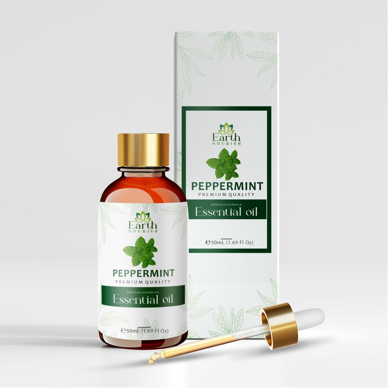 Peppermint Oil 50ml – Pure & Natural Essential Oil for Scalp Cooling & Refreshing Aromatherapy | Earth Nourish