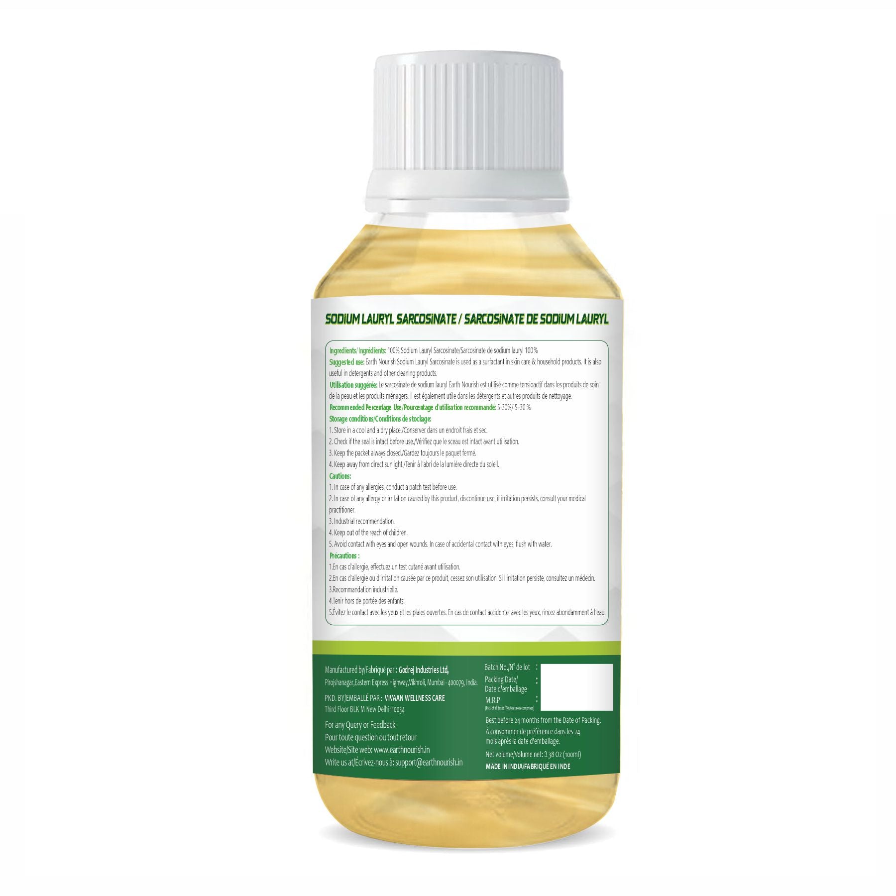 Sodium Lauryl Sarcosinate 100g – Cosmetic-Grade Raw Material | Earth Nourish
