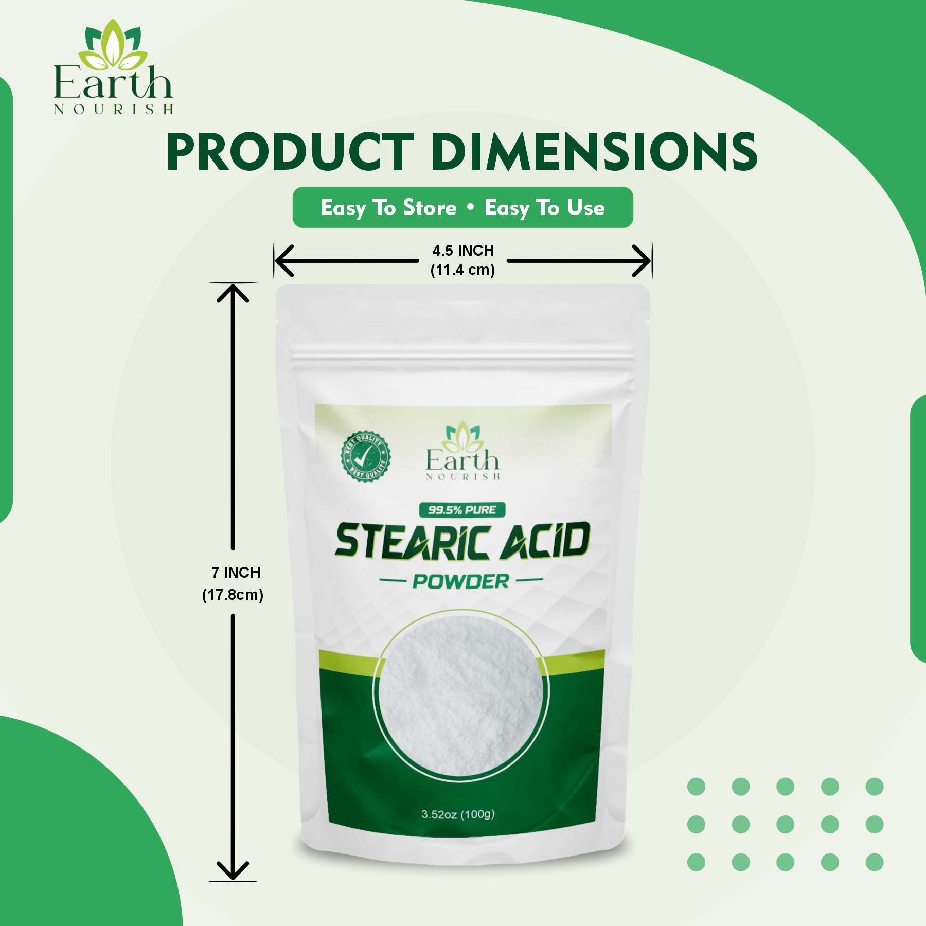 White Stearic Acid Powder 100g – Cosmetic-Grade Raw Material | Earth Nourish