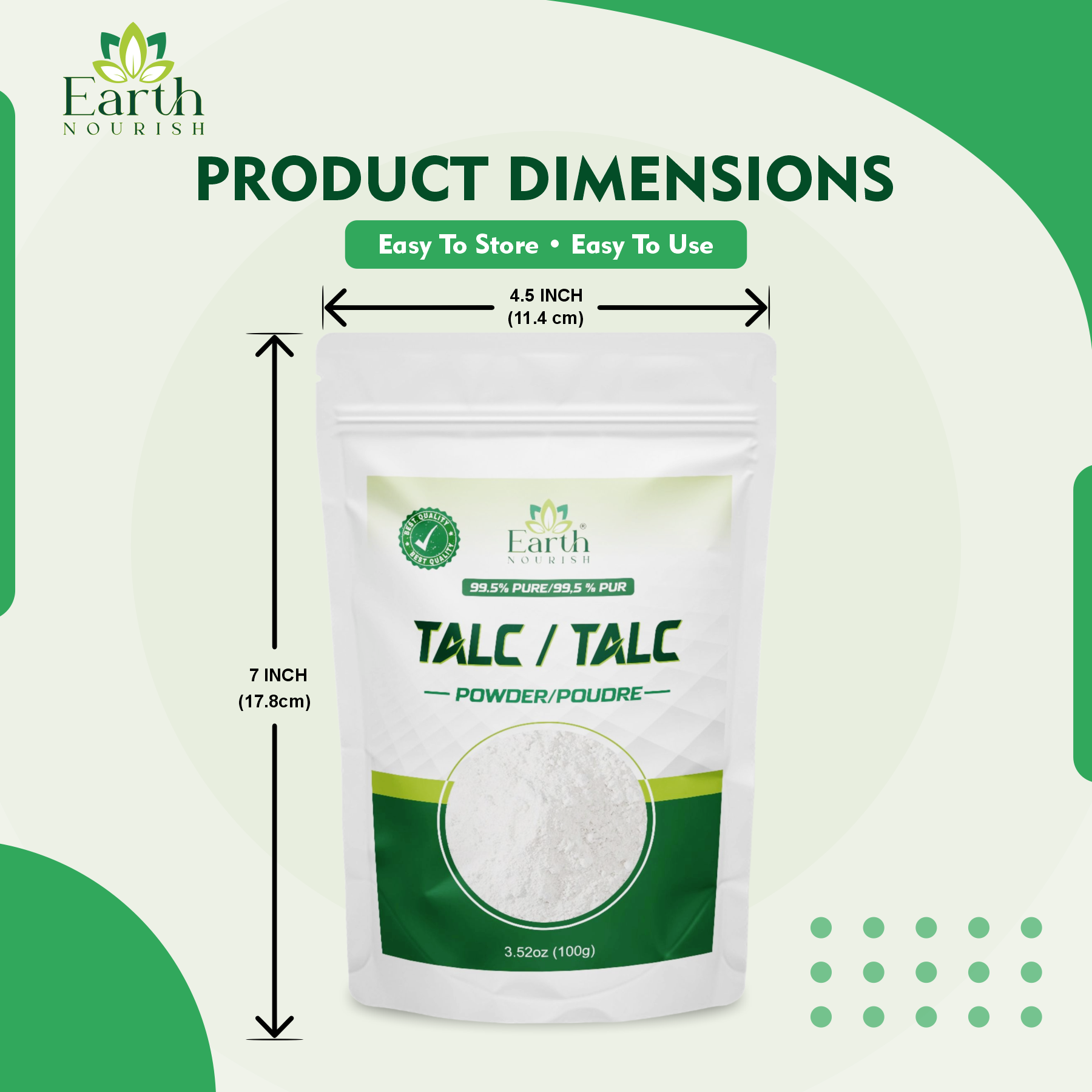 Talc Powder 100g – Cosmetic-Grade Raw Material | Earth Nourish
