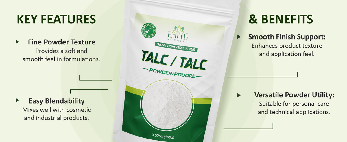 Talc Powder 100g – Cosmetic-Grade Raw Material | Earth Nourish
