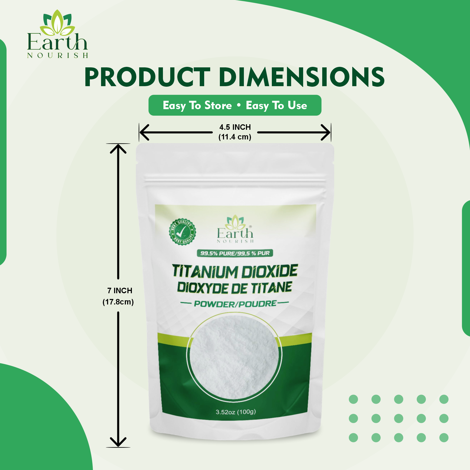Titanium Dioxide 100g – Cosmetic-Grade Raw Material | Earth Nourish