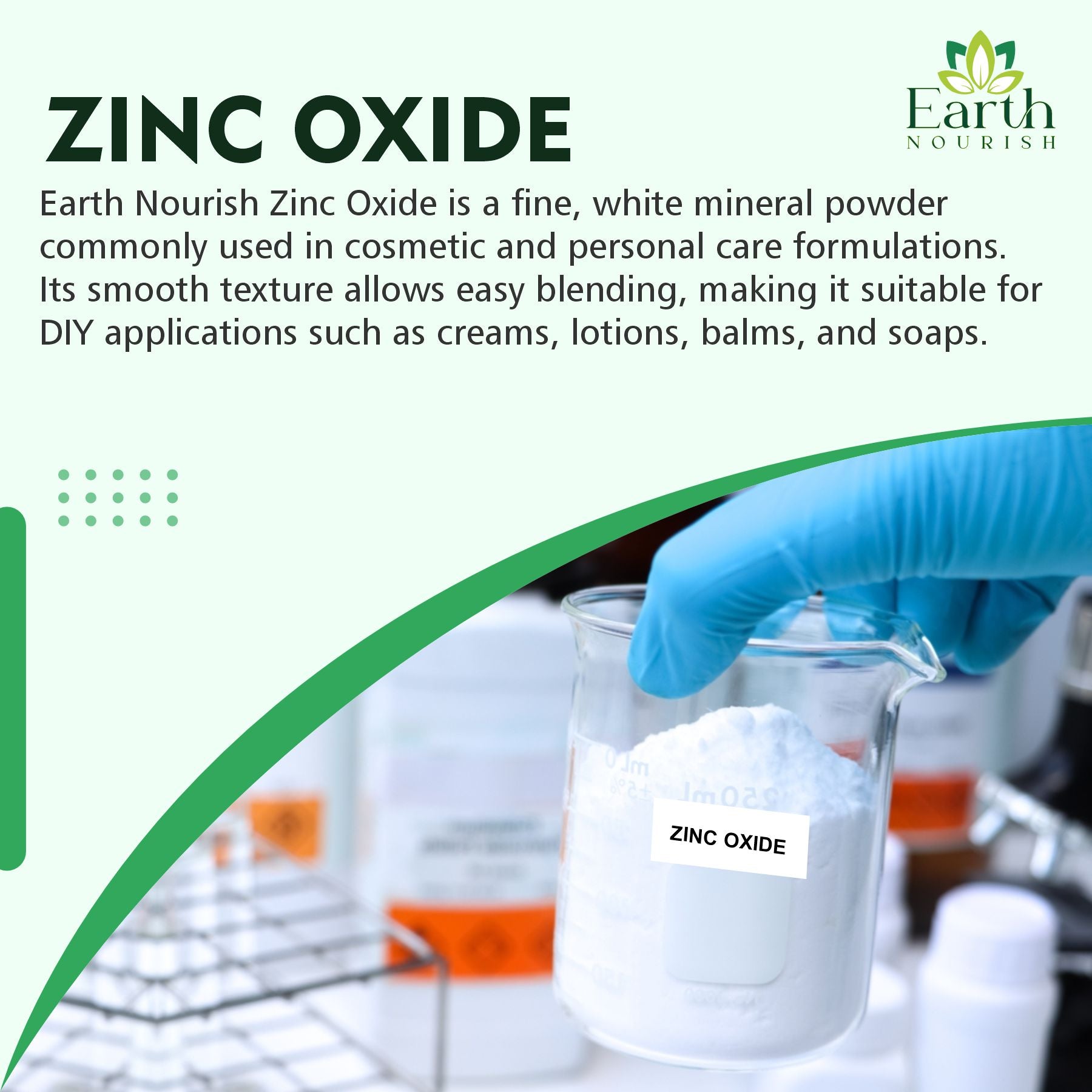 Zinc Oxide Powder 100g – Cosmetic-Grade Raw Material | Earth Nourish