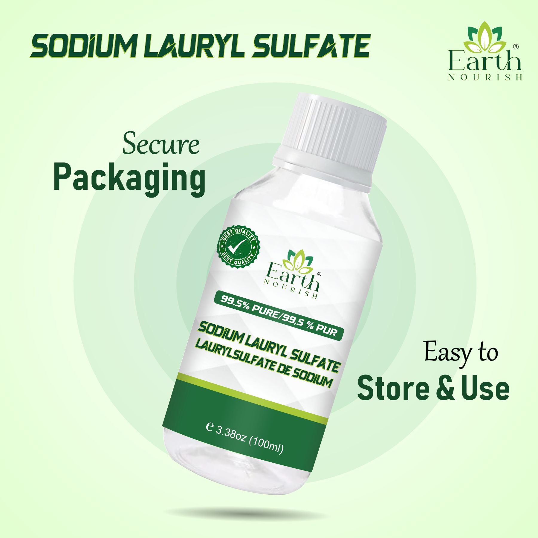 Sodium Lauryl Sulfate (SLS) 100g – Cosmetic-Grade Raw Material | Earth Nourish